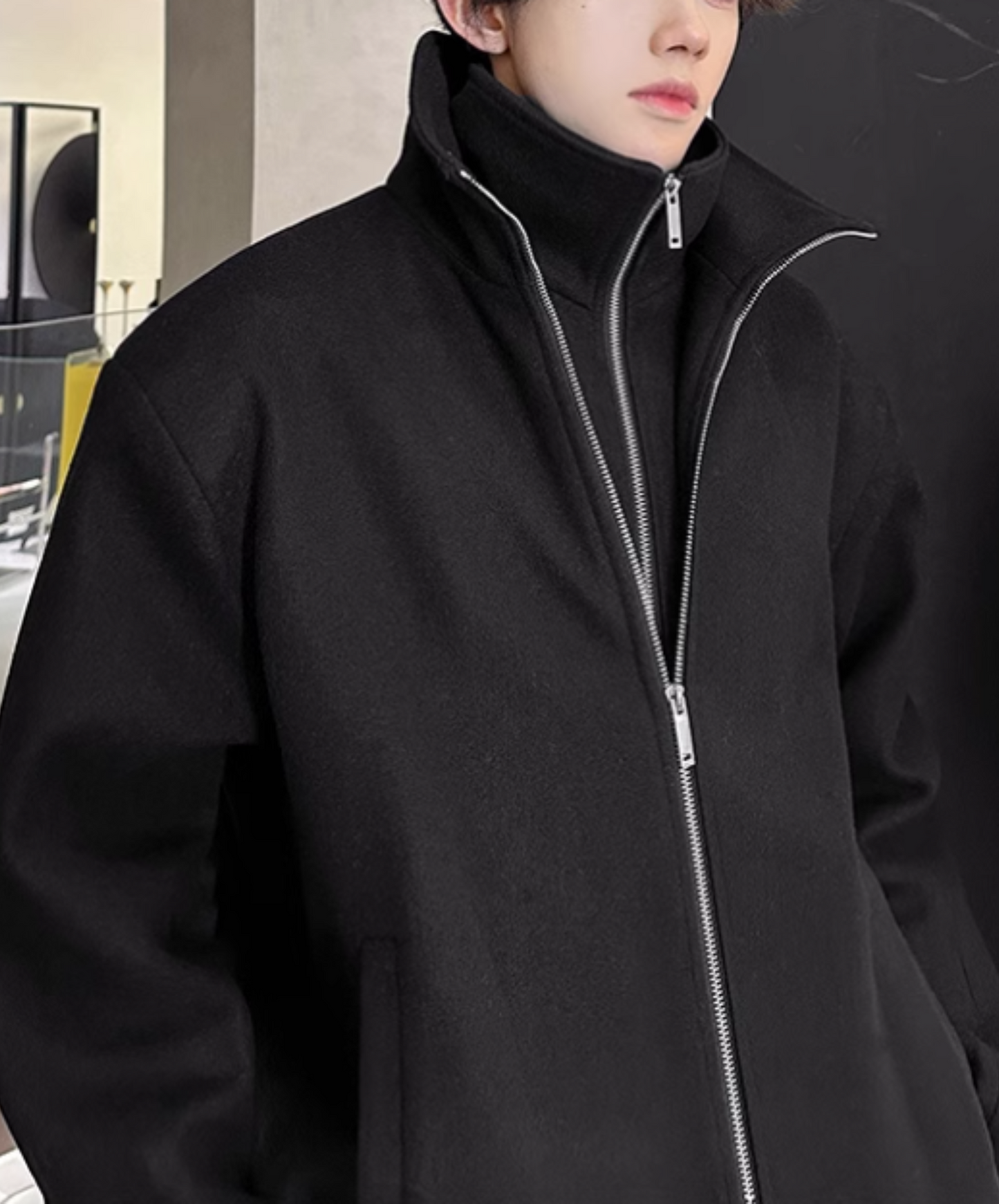 double layer zip blouson jacket EN1889