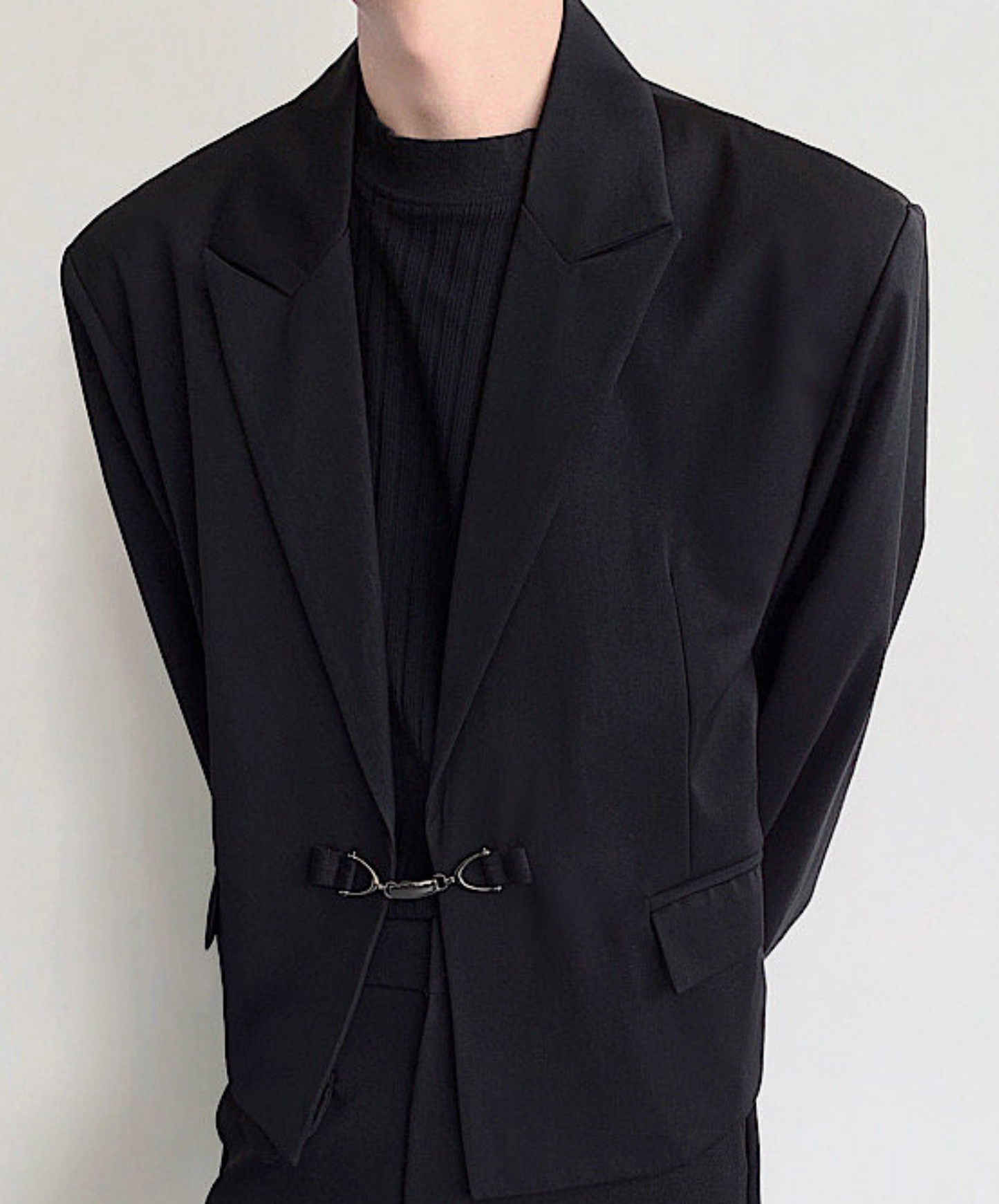 silver buckle loose jacket EN2472