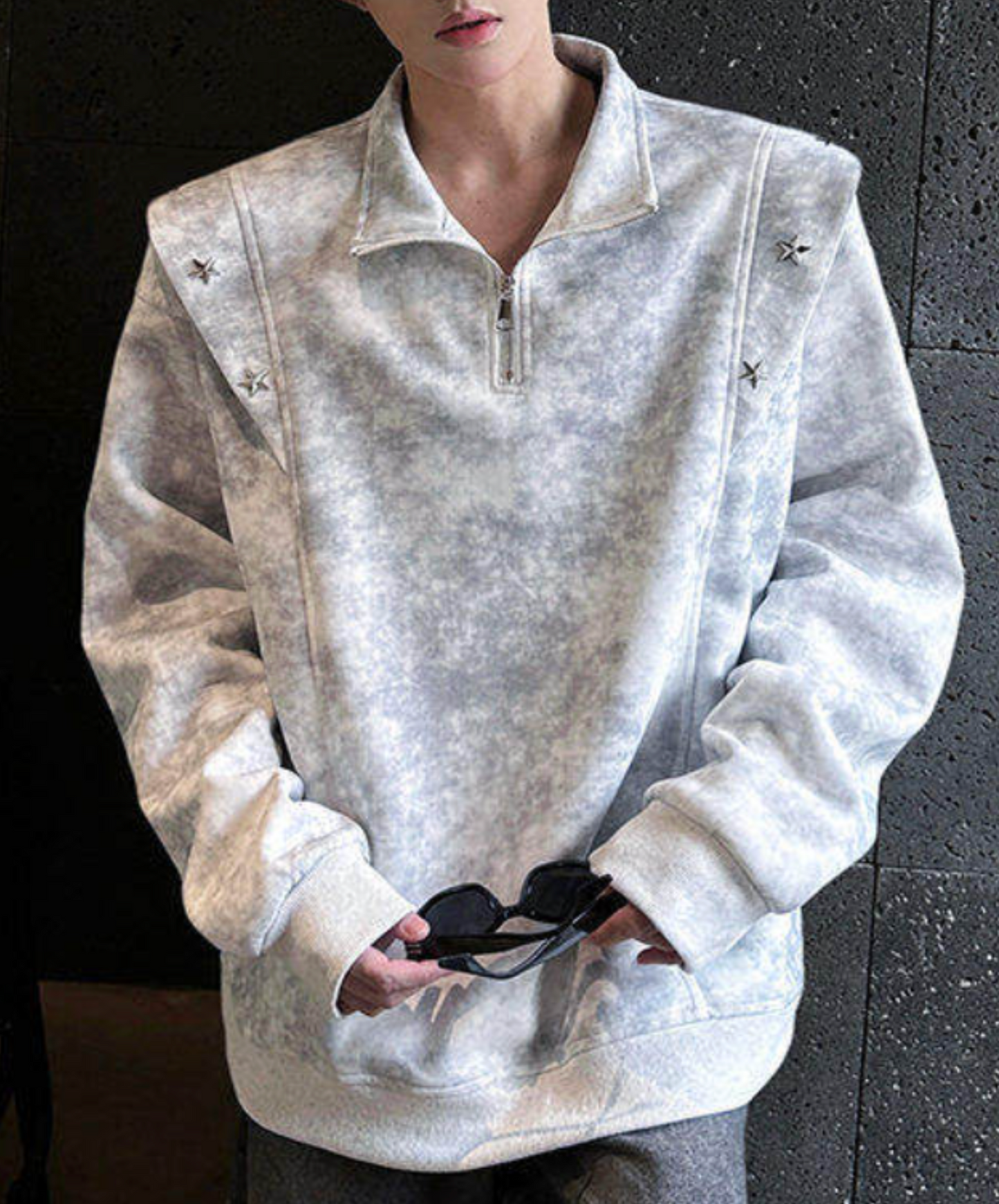 retro tie-dye half zip sweatshirt EN2653