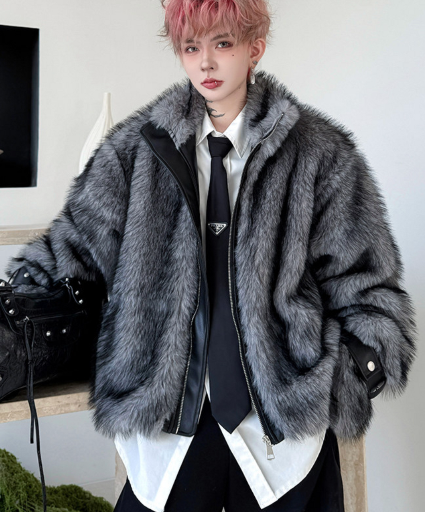 wolf-style fake fur jacket EN2618