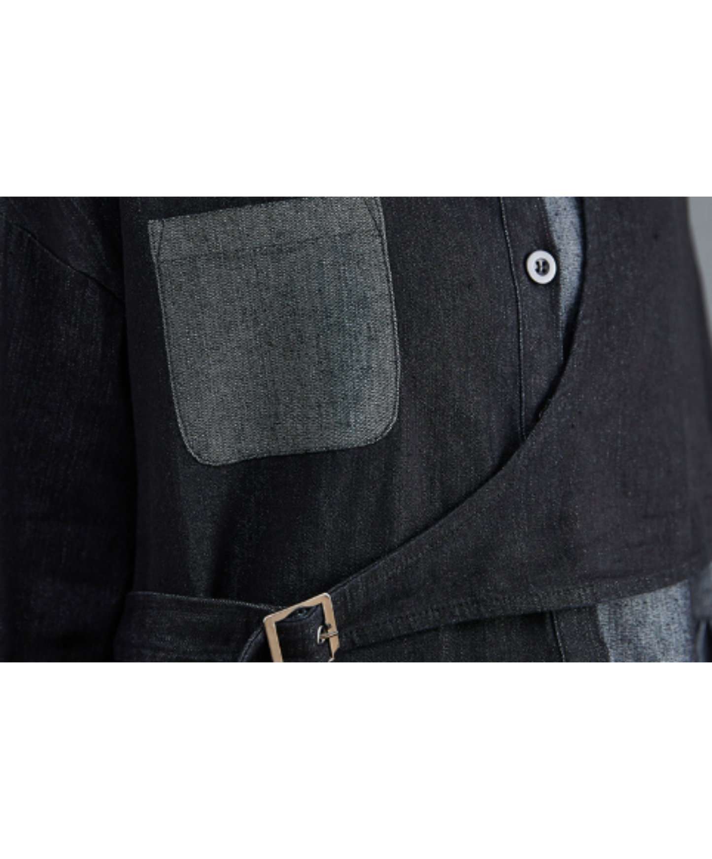 oversized style with denim paneling long shirt EN3067