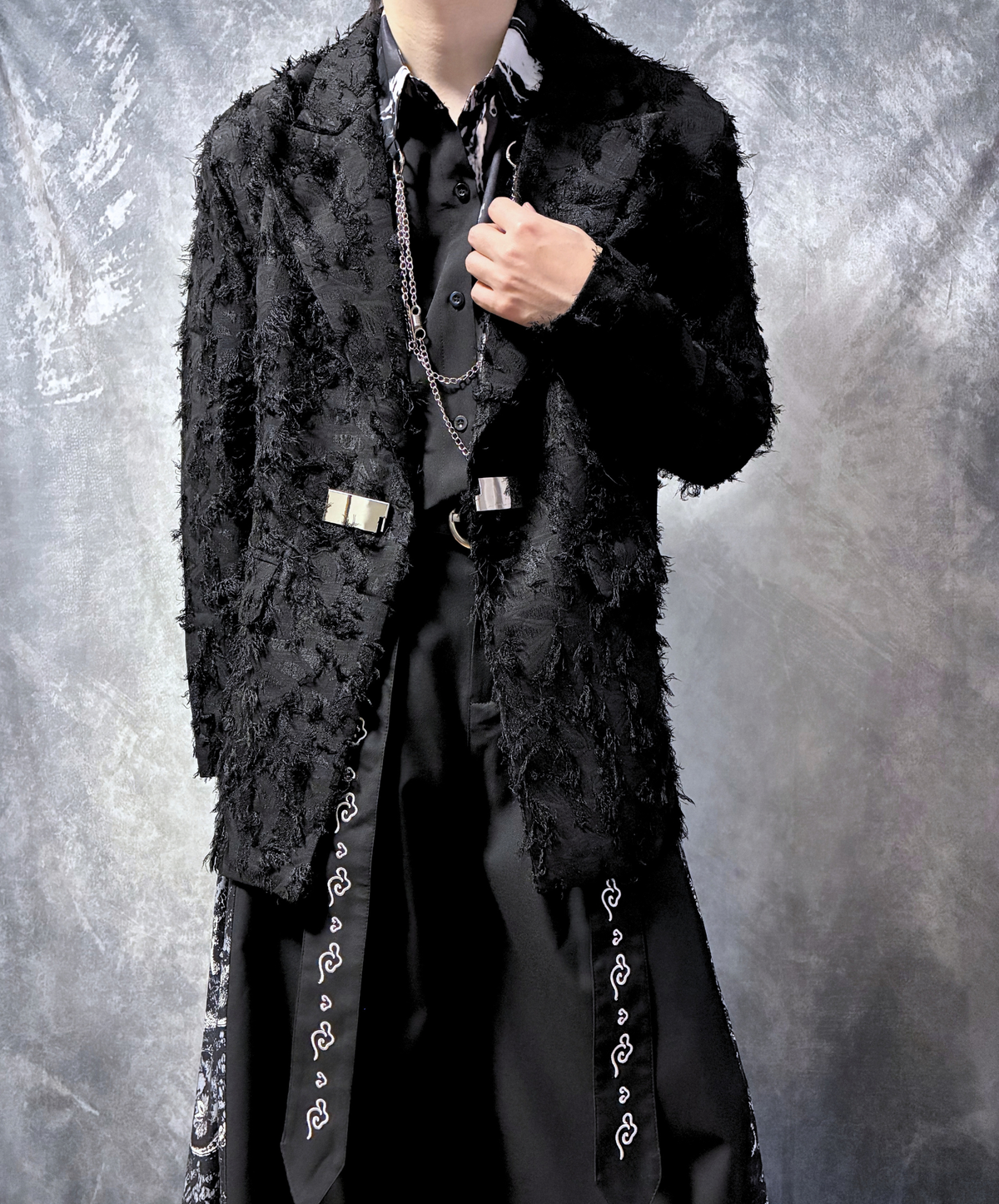 3d fringe metal buckle jacket EN3168