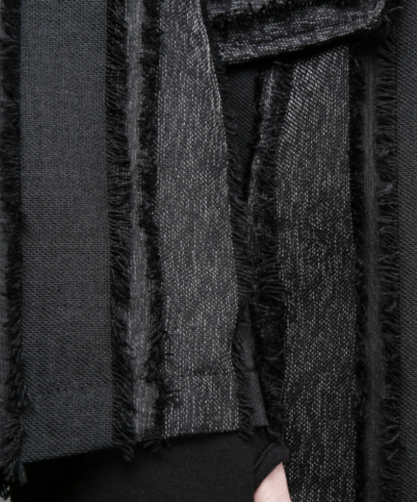 dark striped tassel trim distressed jacket EN2697