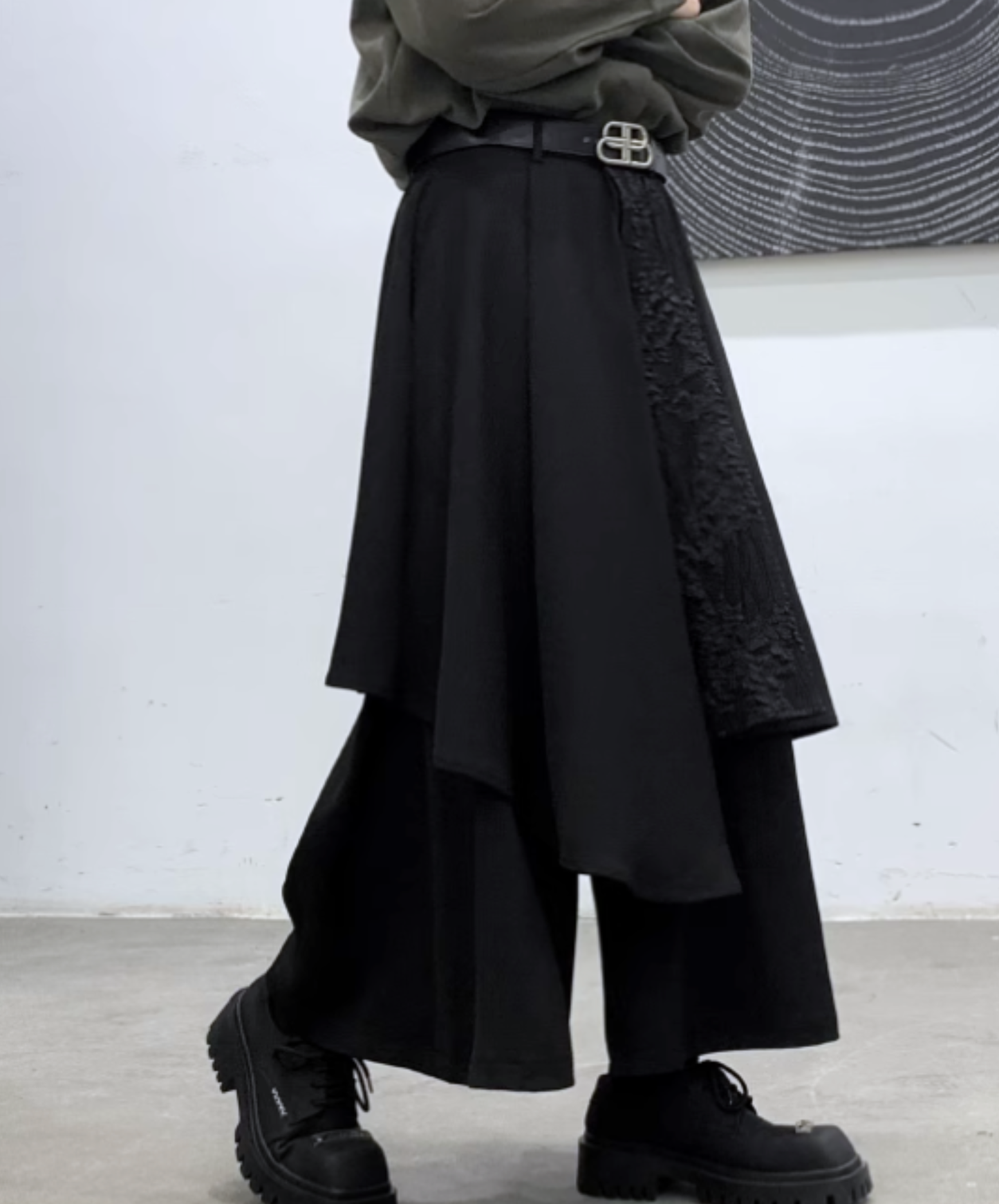 【style91】dark mode outfit set EN2716（shirt + pants set）