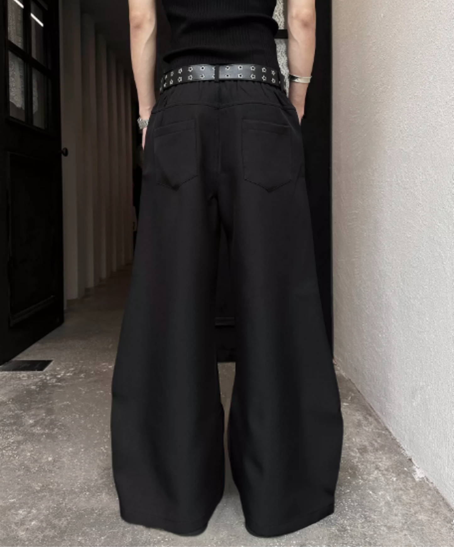 front panel with chain accent wide pants EN3140