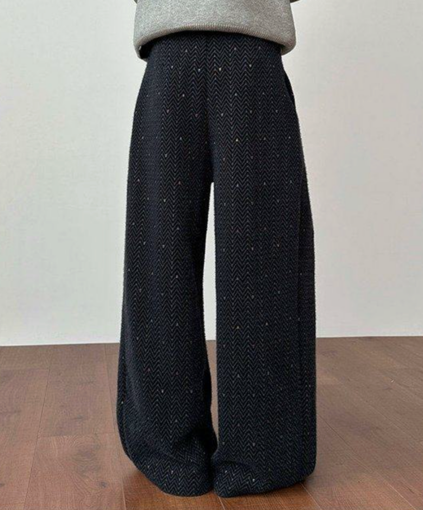 embroidery stripes wide pants EN2650