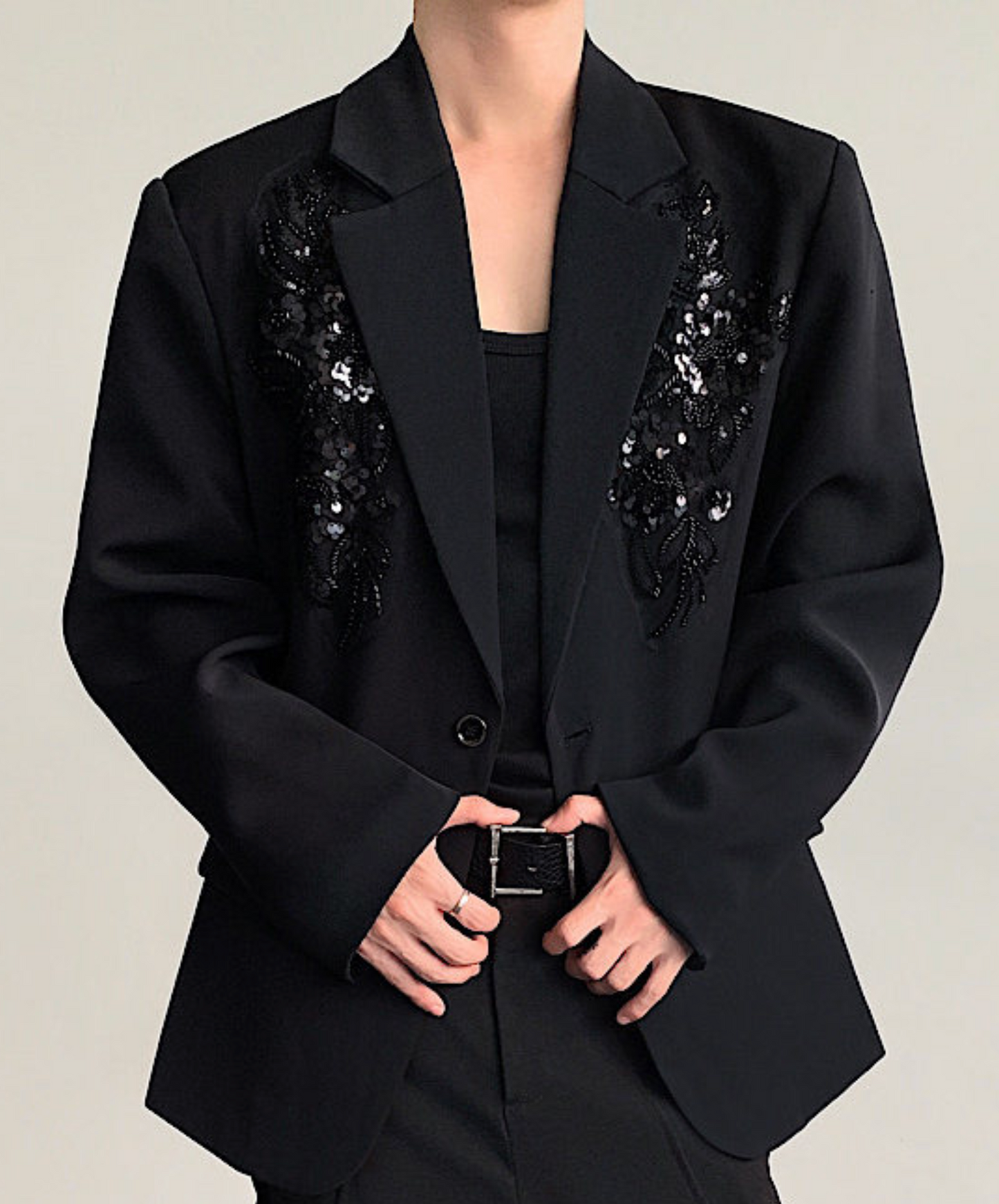 sequin 3d flower embroidery jacket EN2519