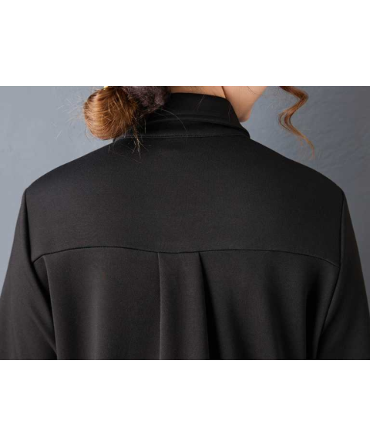 drawstring design tulle ruffle detailing long shirt EN3234