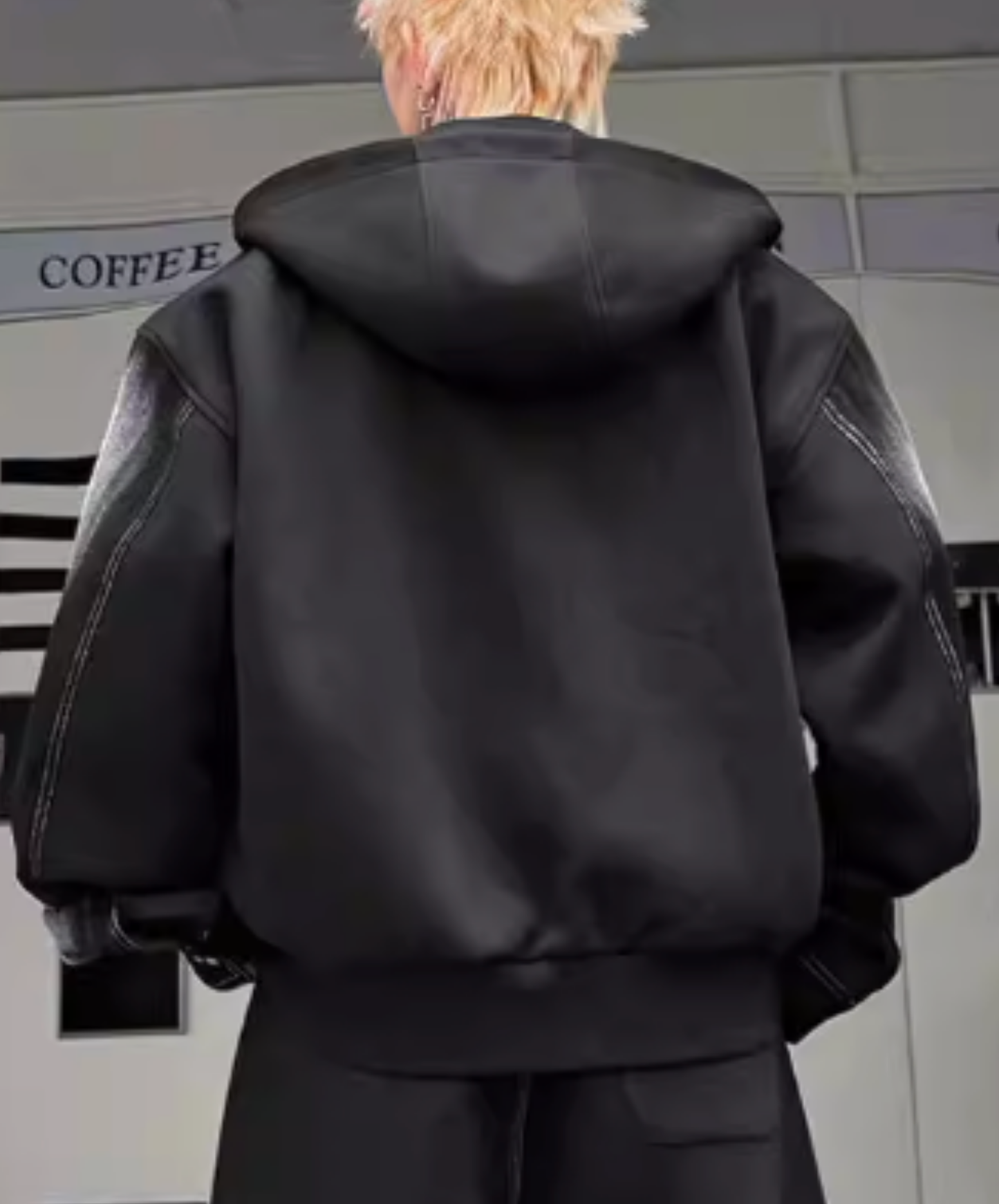 american retro patchwork denim hoodie EN2717