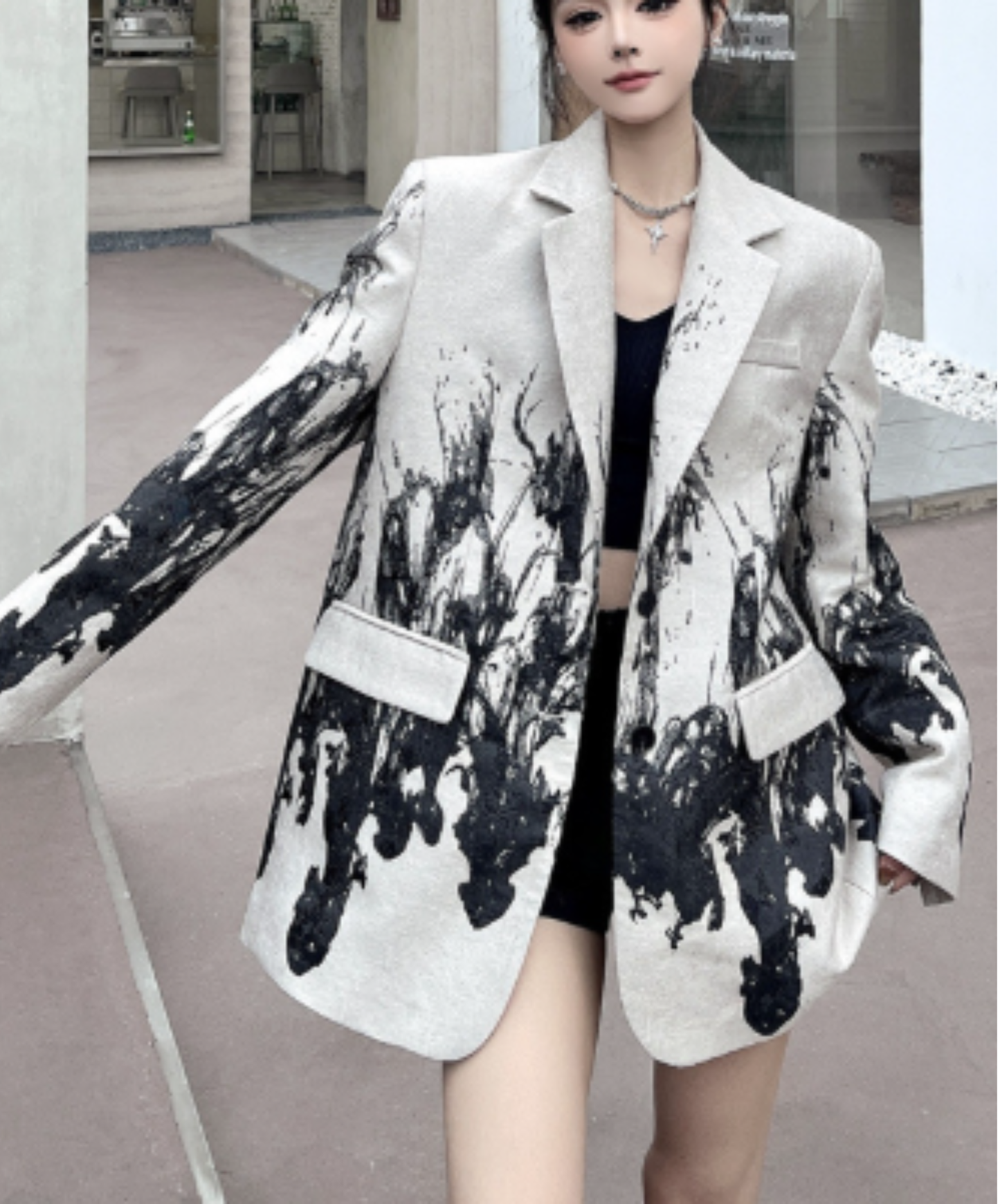 ink painting pattern hard jacket EN3091