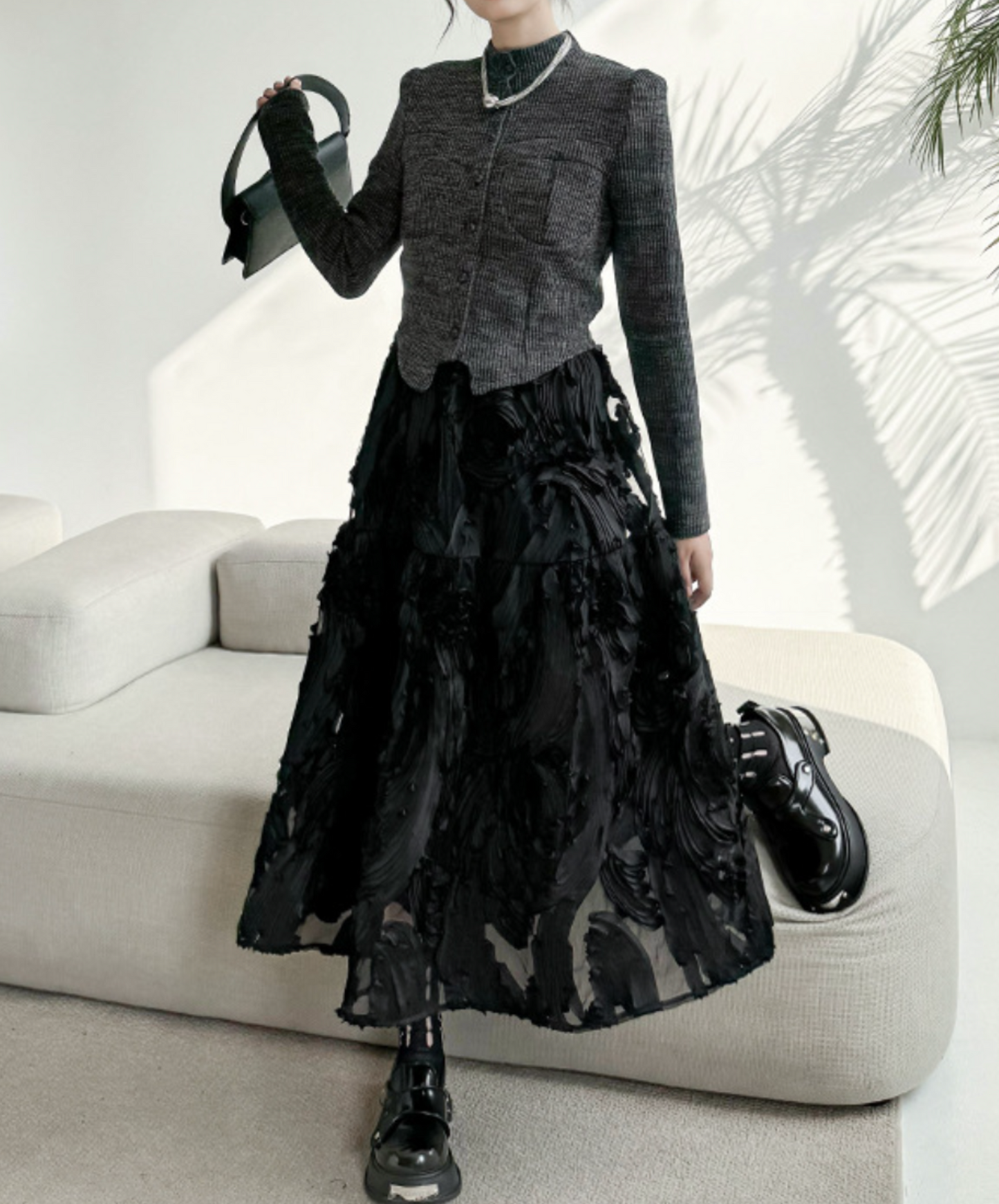 unique three-dimensional design skirt EN2275