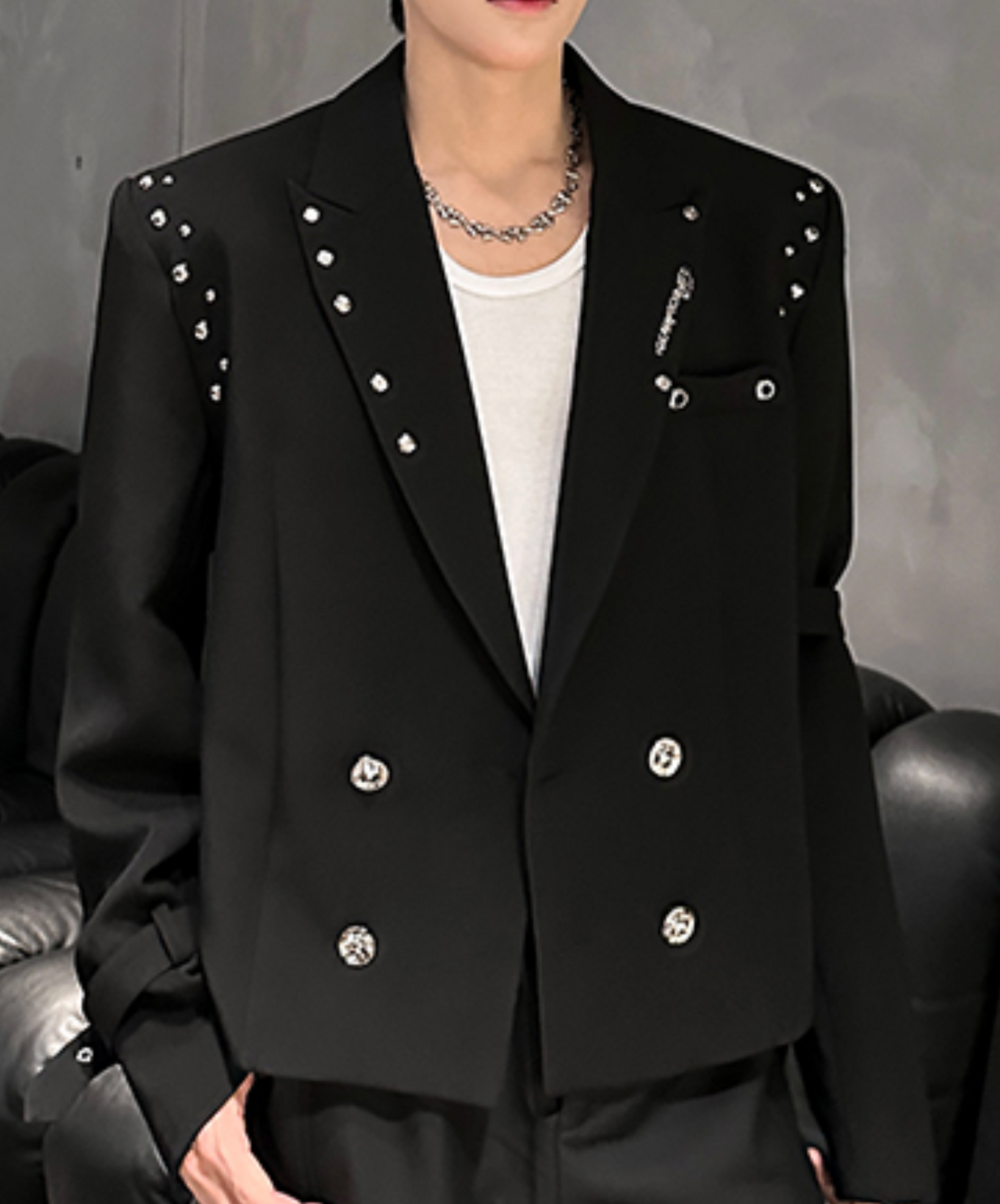 metal rivet decoration jacket EN2490