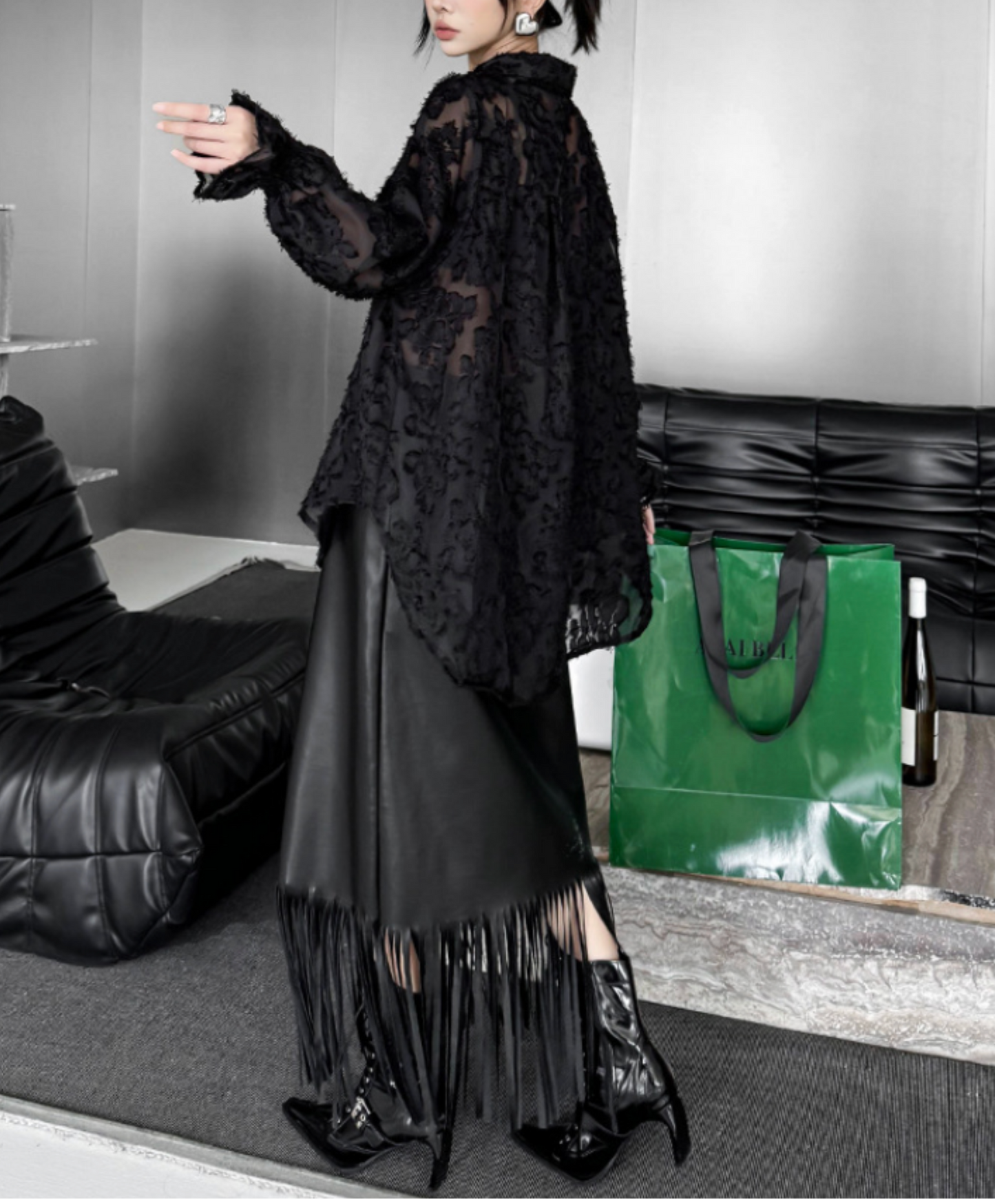 european style 3d floral pattern shirt EN2713