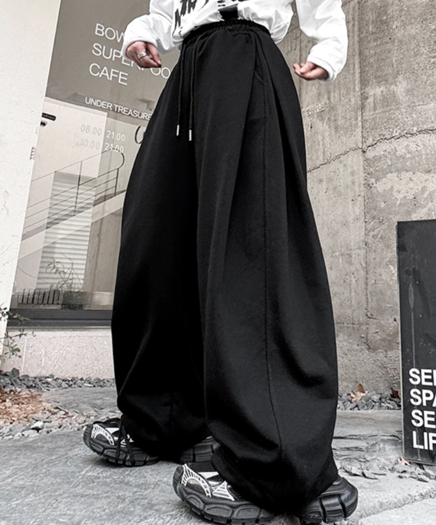 casual volume silhouette sweatshirt wide pants EN2101