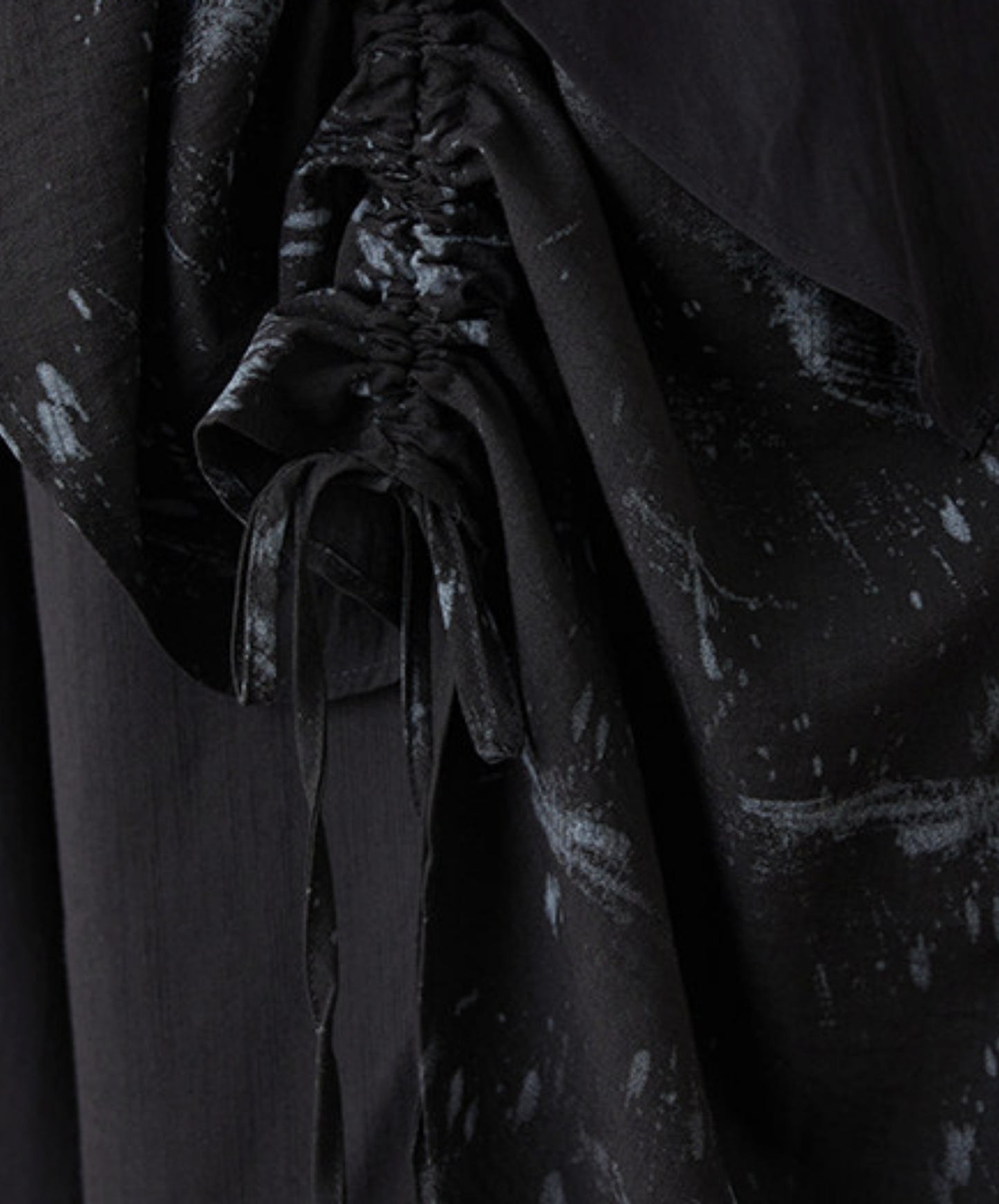 dark printed patchwork asymmetric wide pants EN2735