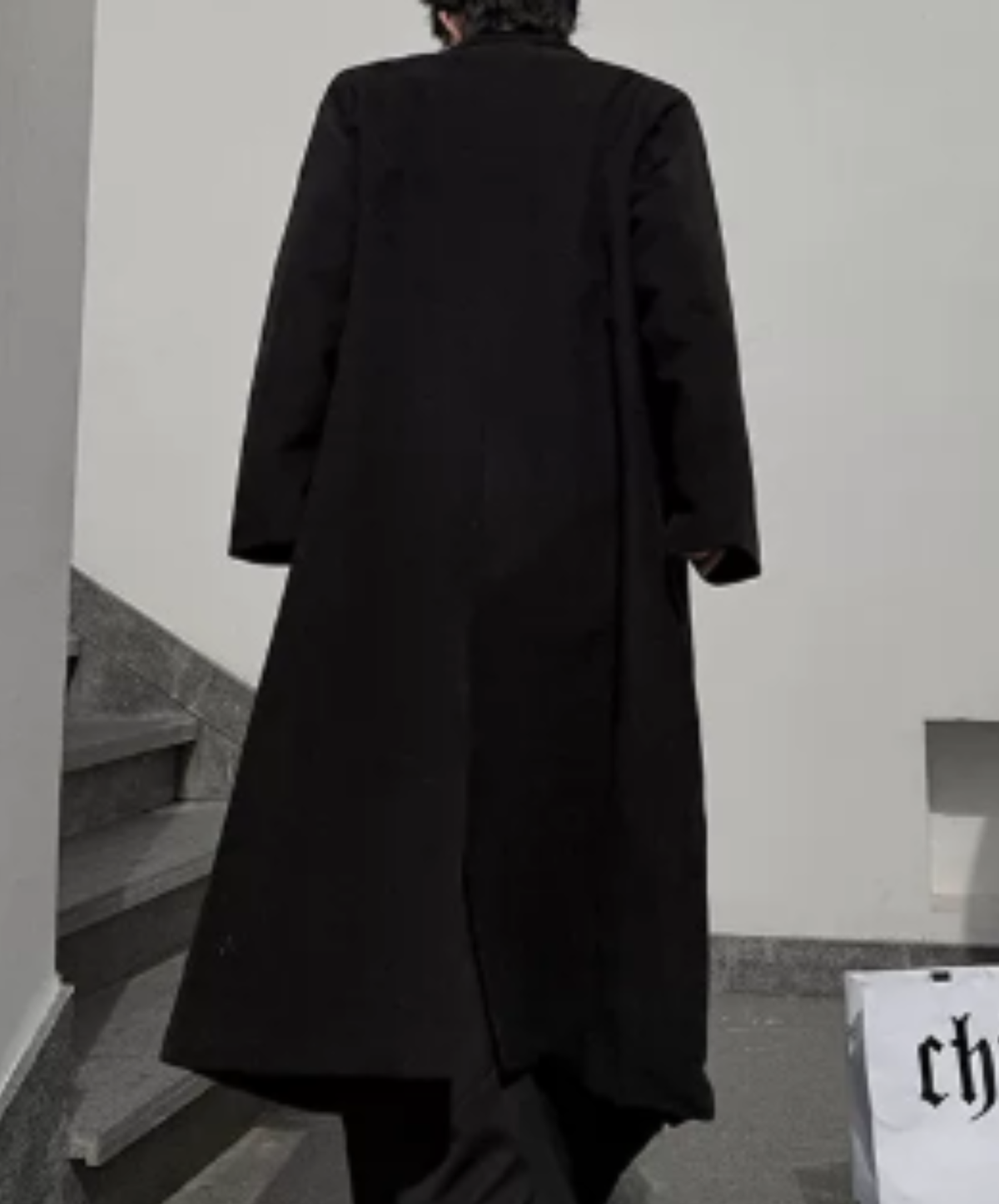 peak lapels long chesterfield coat EN3231