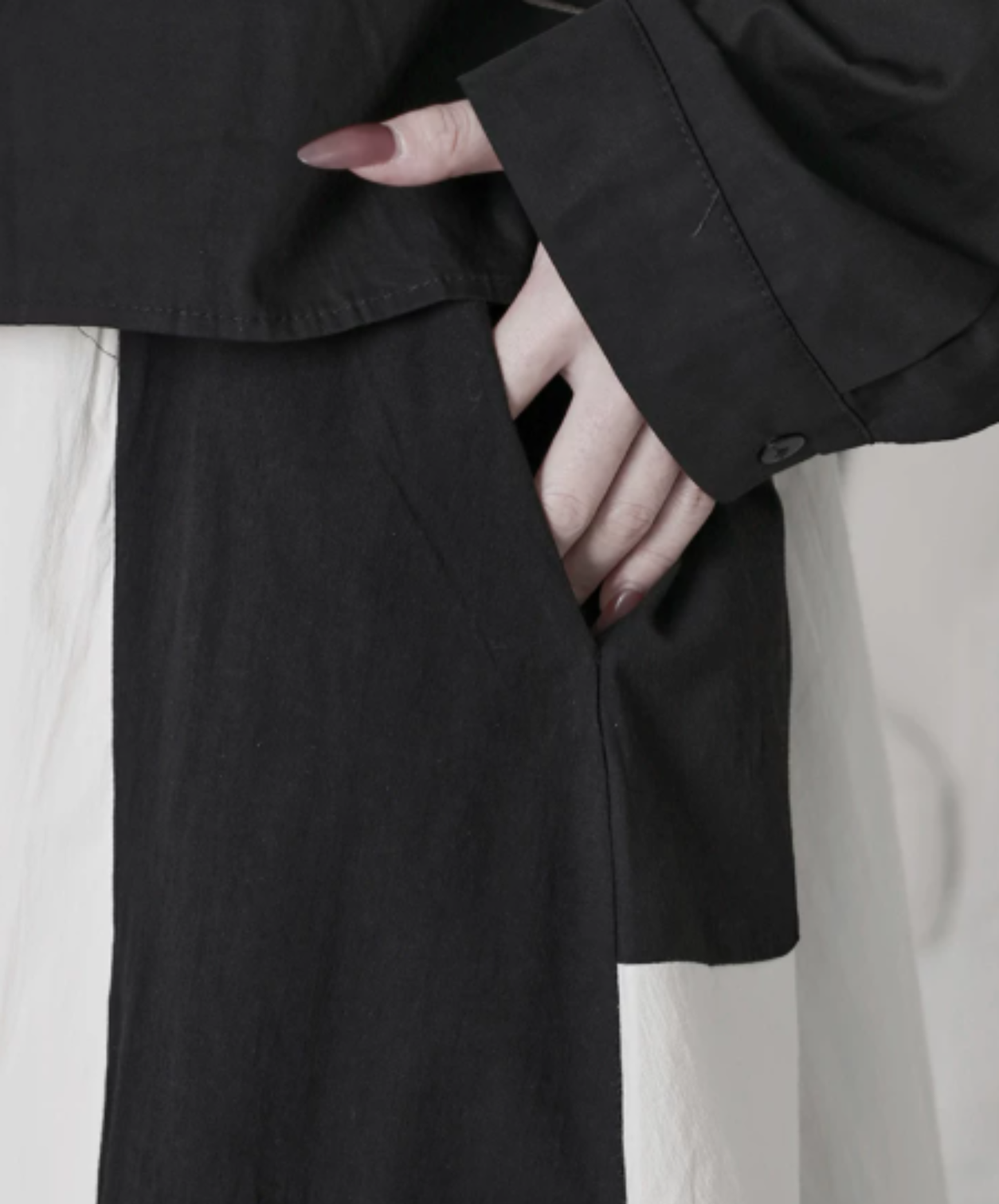 high-contrast irregular patchwork design skirt EN3087