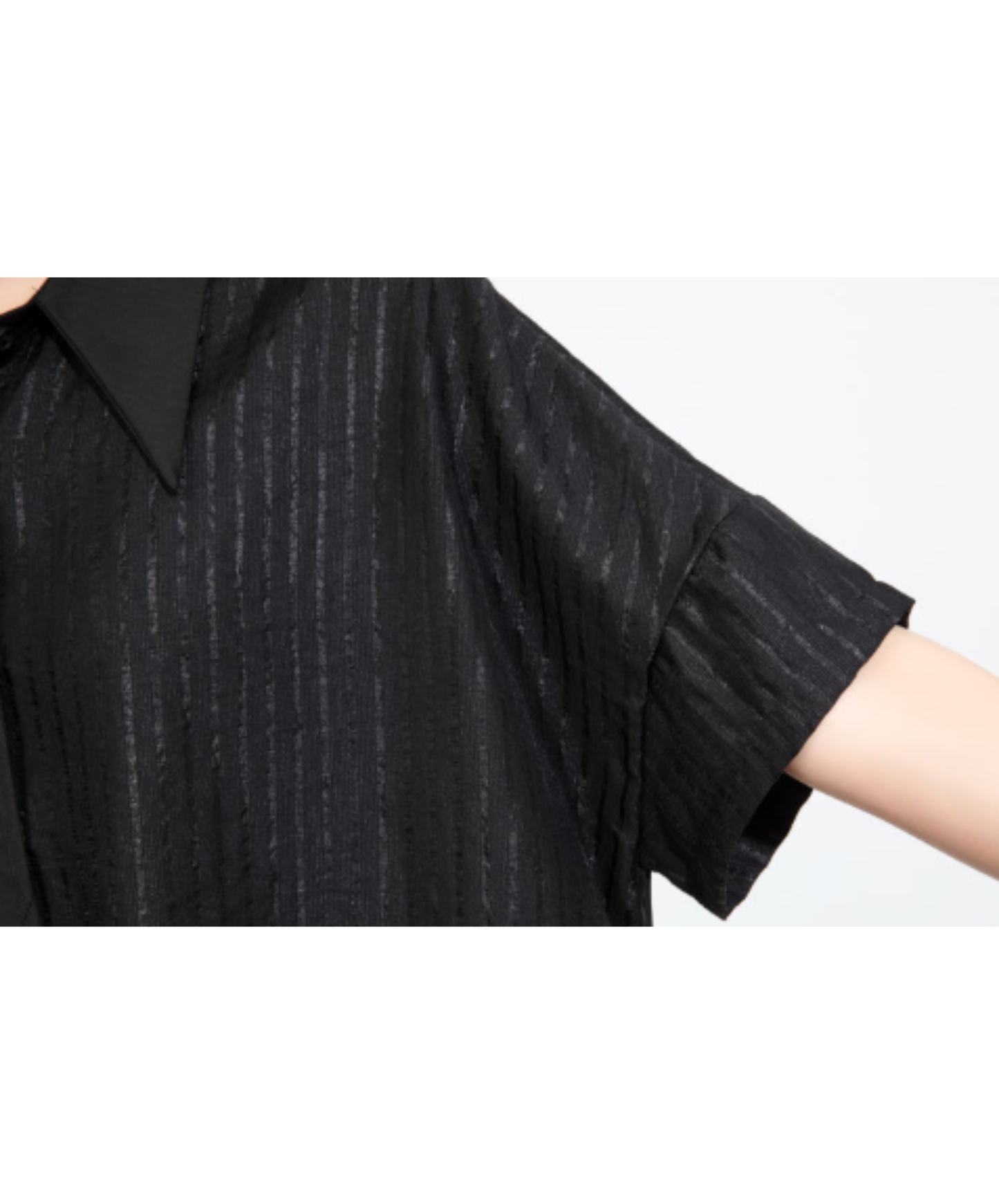 Irregular hem design, short length shirt EN2957