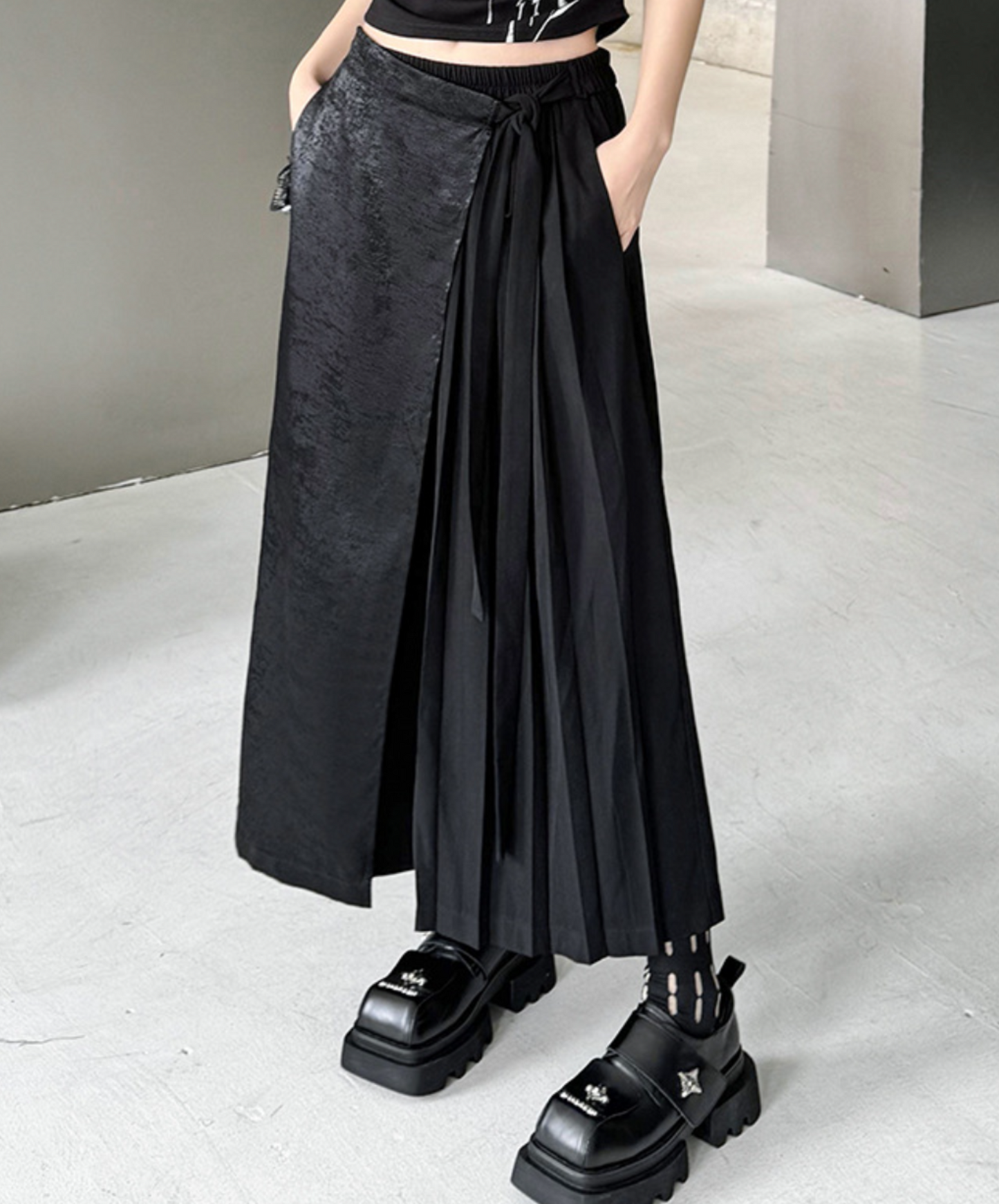 pleated long hakama pants EN1708