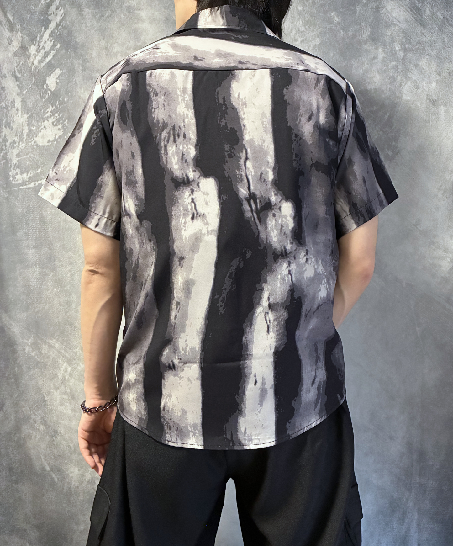 Ink painting style splicing design shirt EN2143