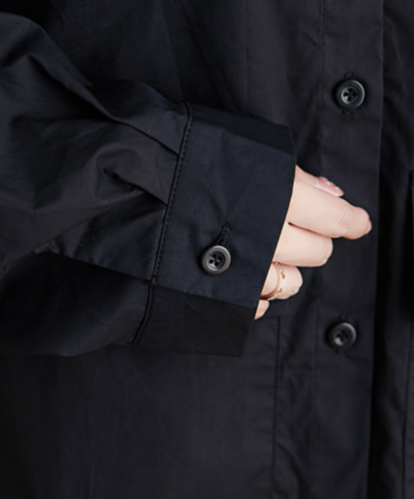 leaf motif lace fishtail long shirt EN2294