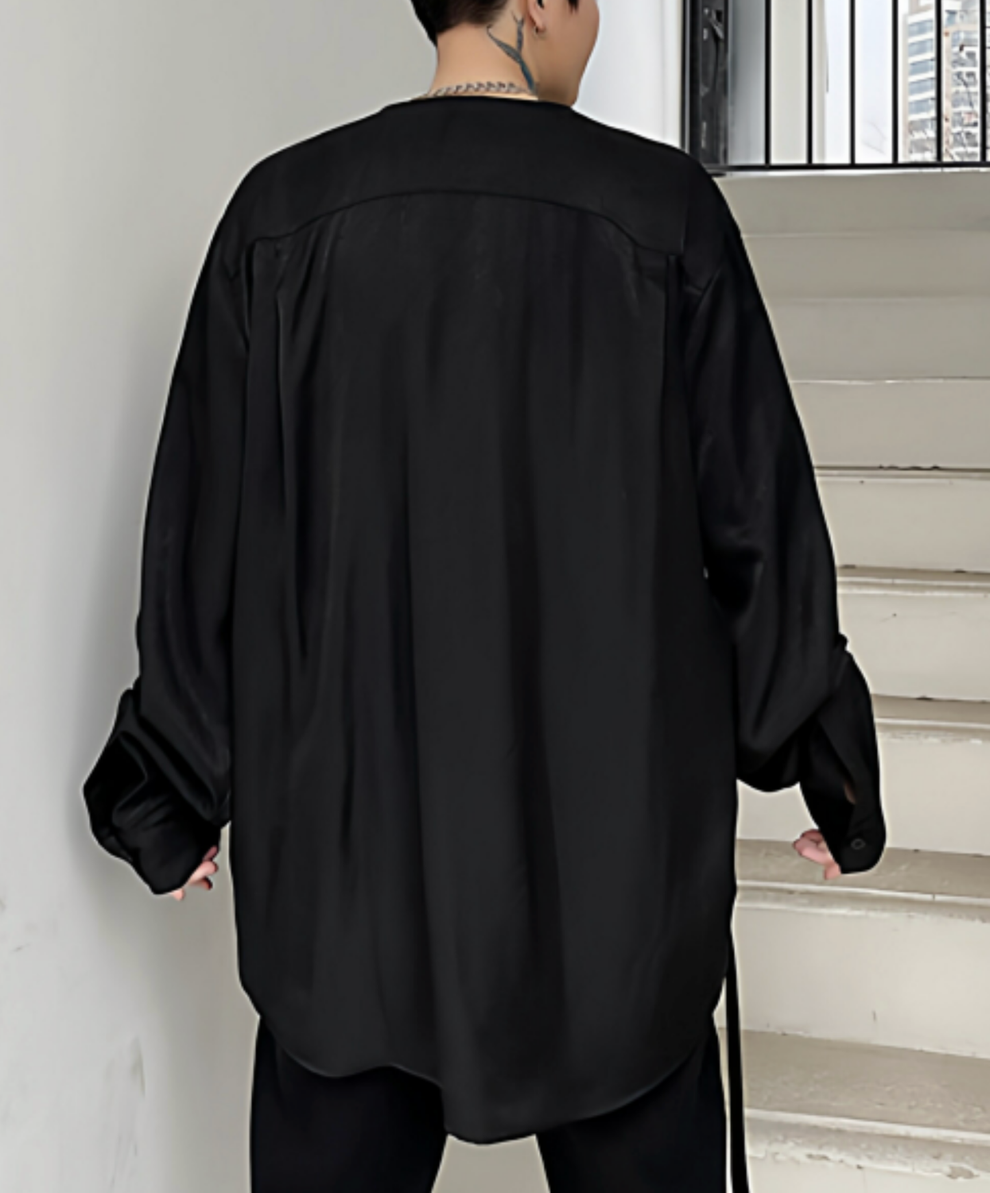 dark asymmetrical front shirt EN2763