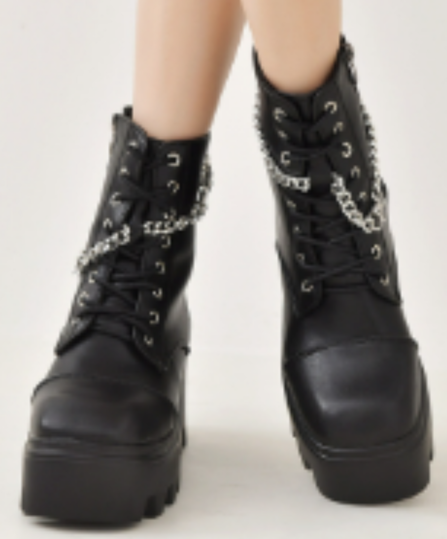 wrap around chain zip up boots EN2002