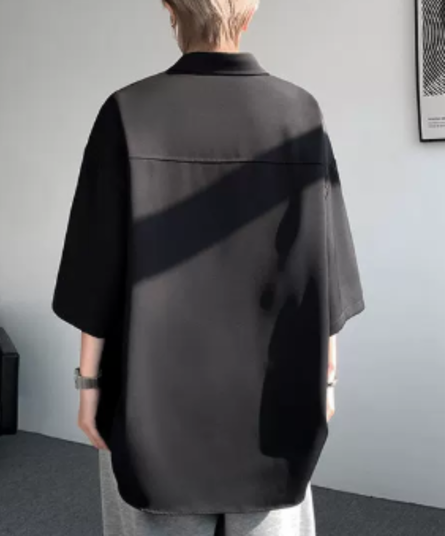 chinese-style front placket metal buttons shirt EN2958