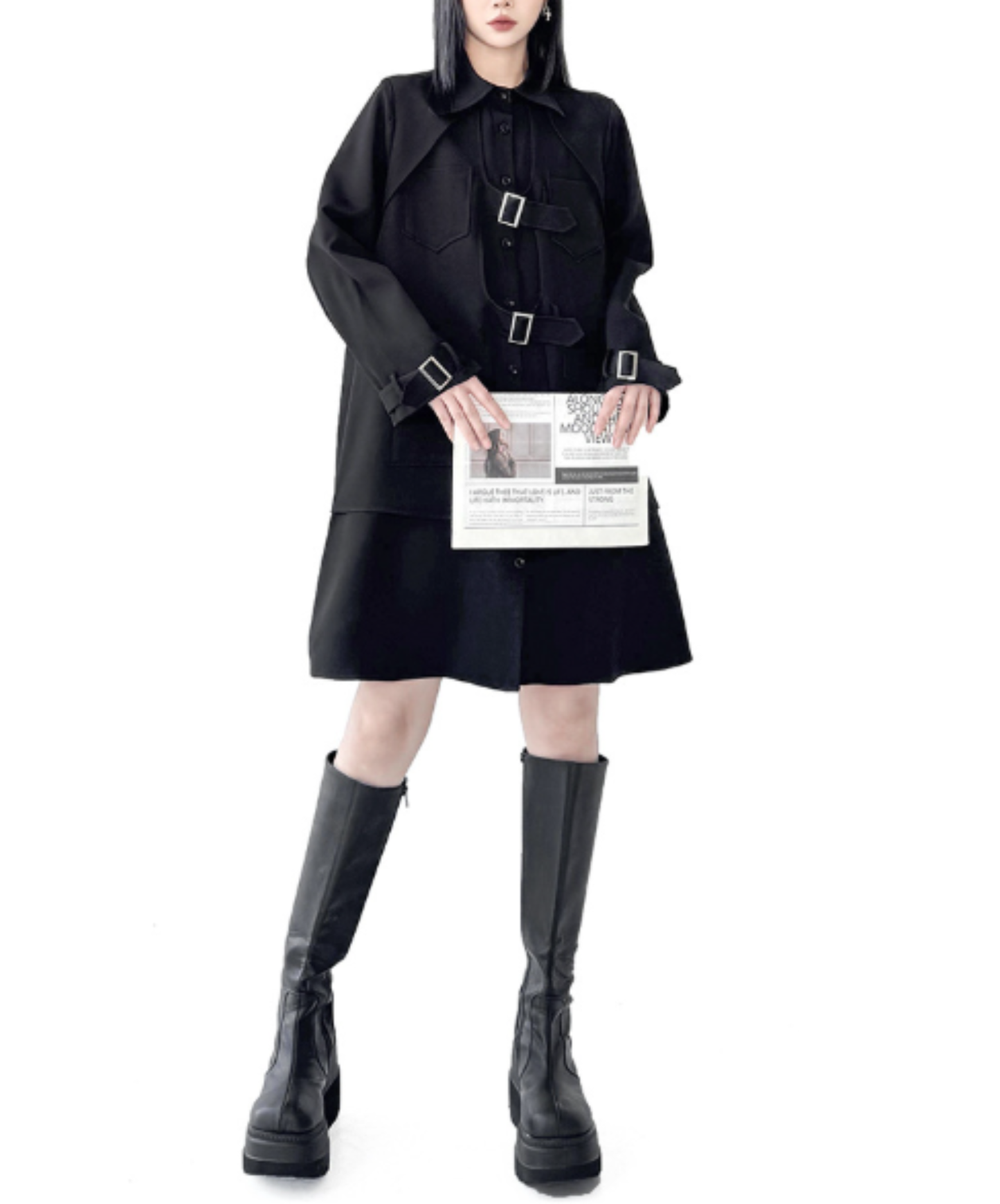 straight silhouette long shirt EN2901