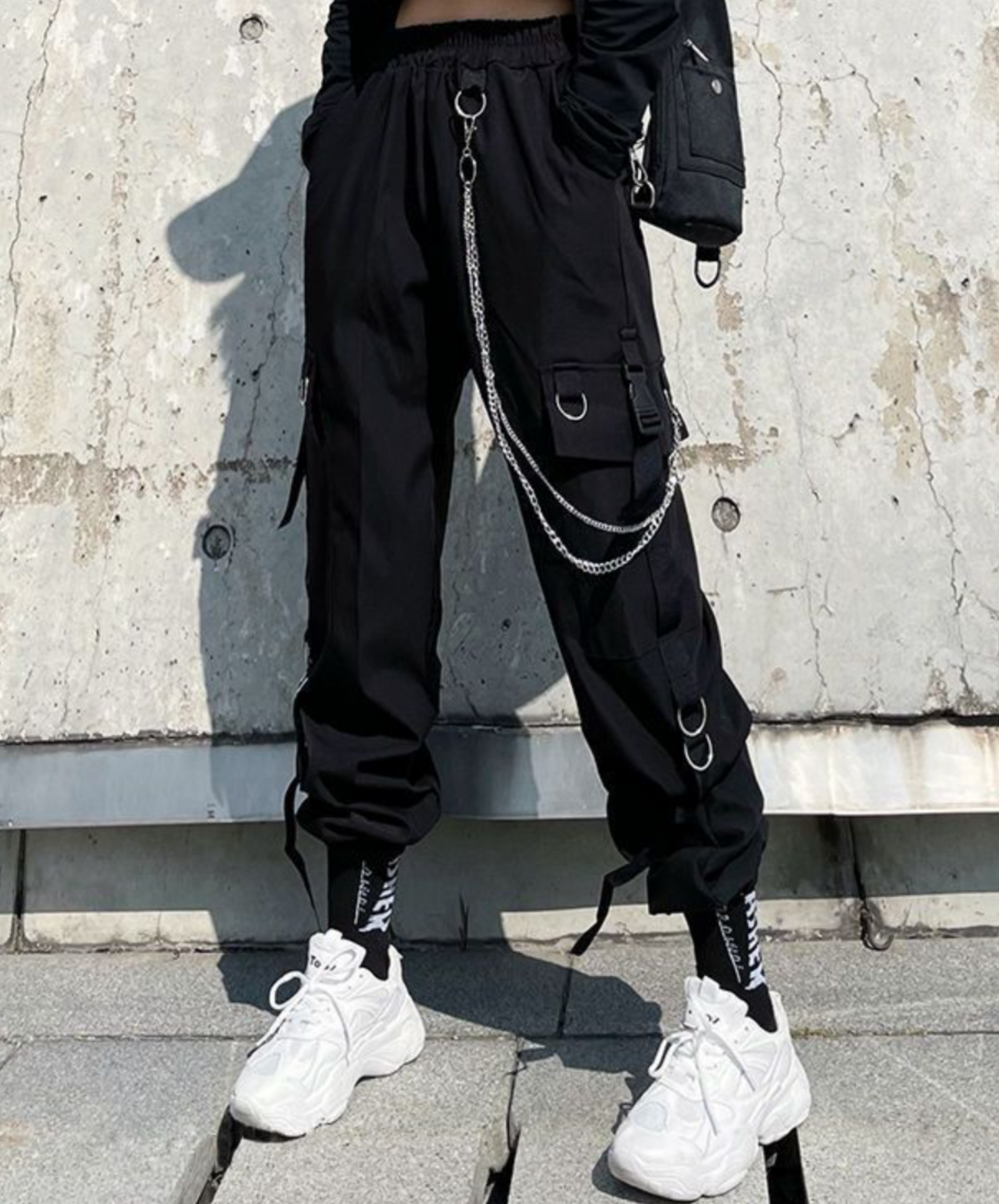 korean style high waist casual cargo pants EN1427