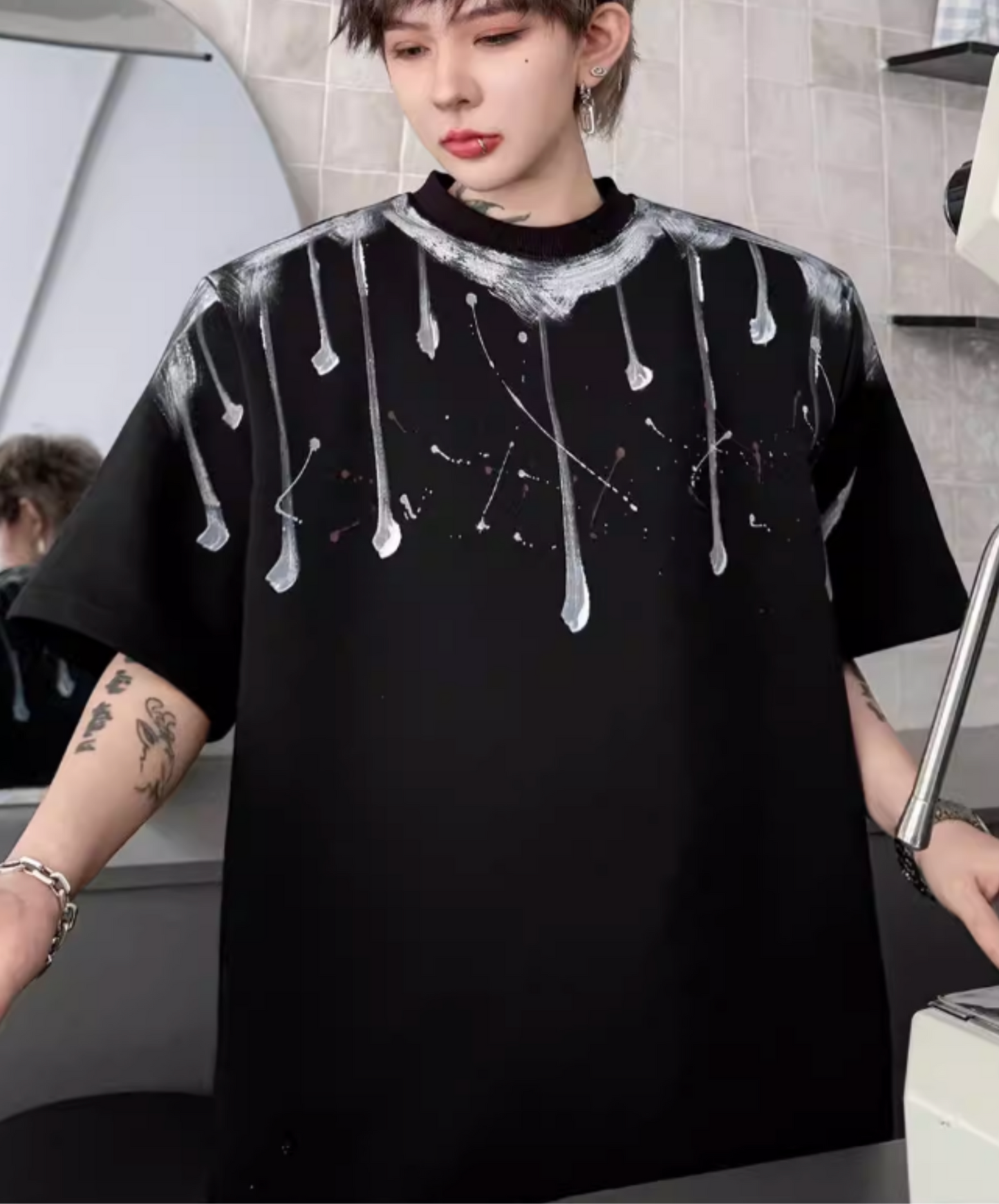 splatter print short-sleeved t-shirt EN2823