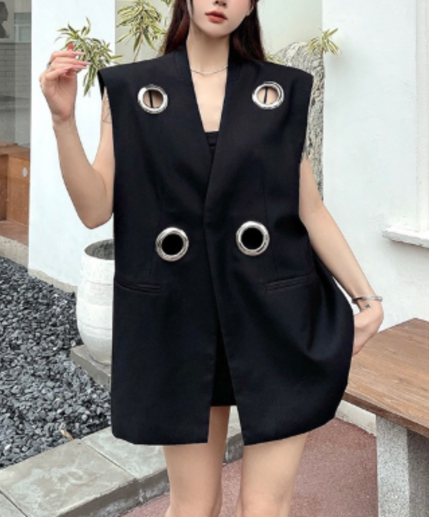 metal ring hole vest  EN3079