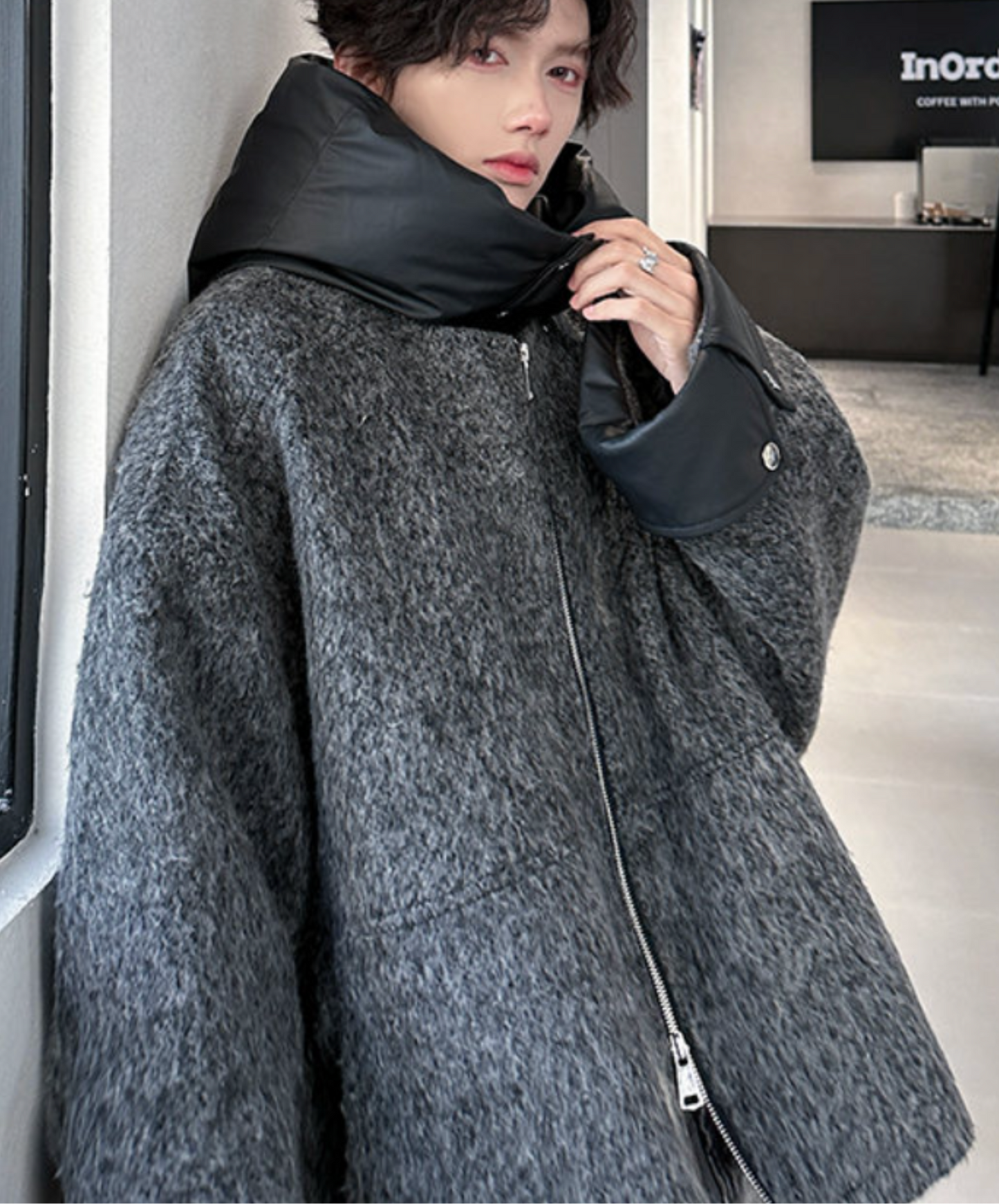 detachable hood jacket EN2554