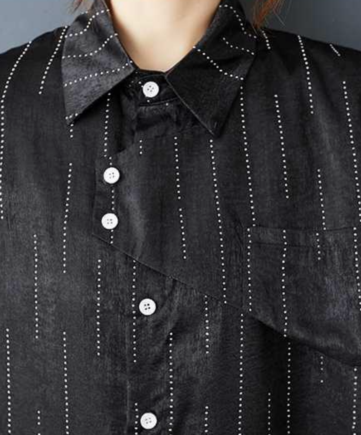diamond stripe stitch lace long shirt EN2837