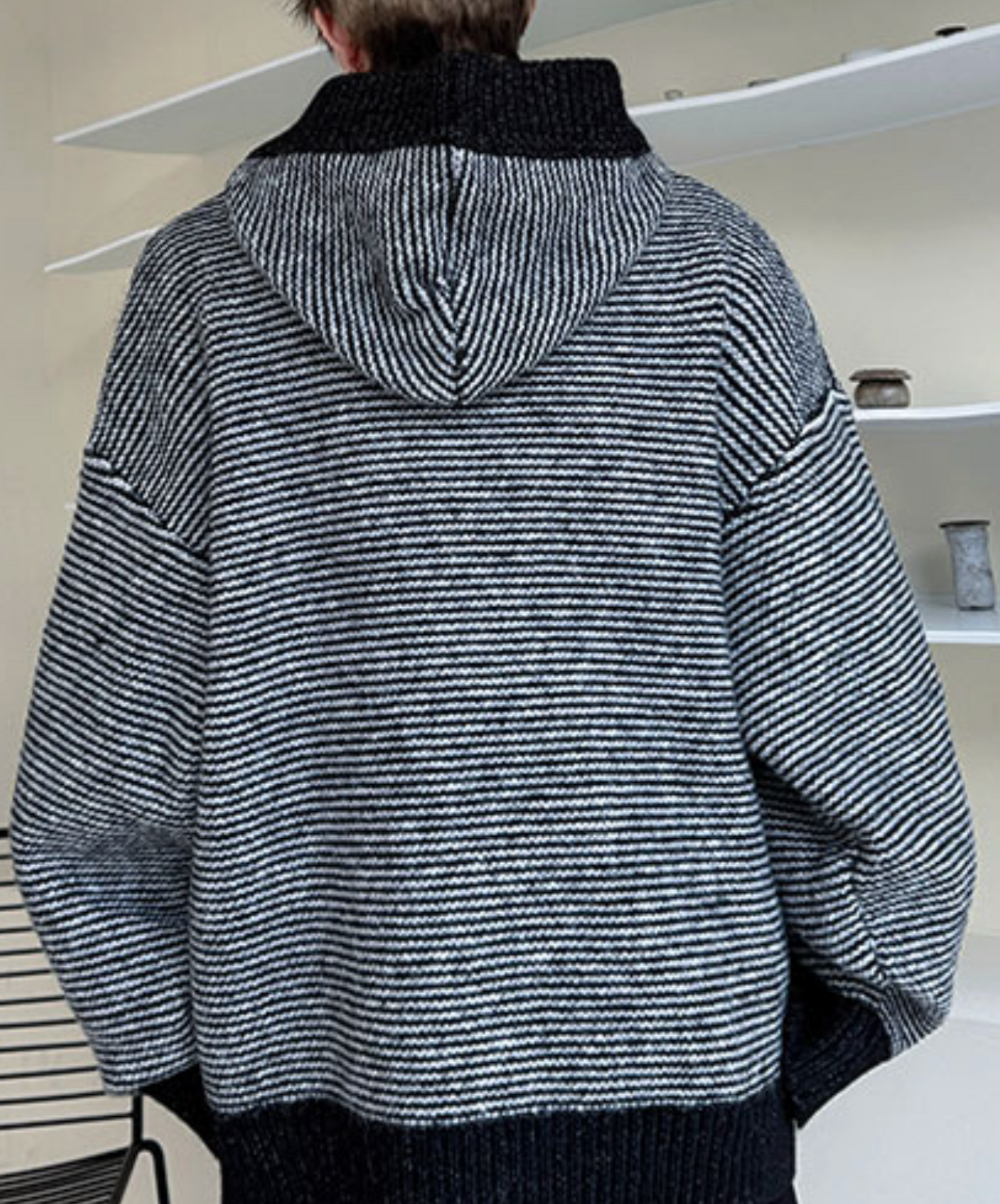 color block border relax hoodie EN2523