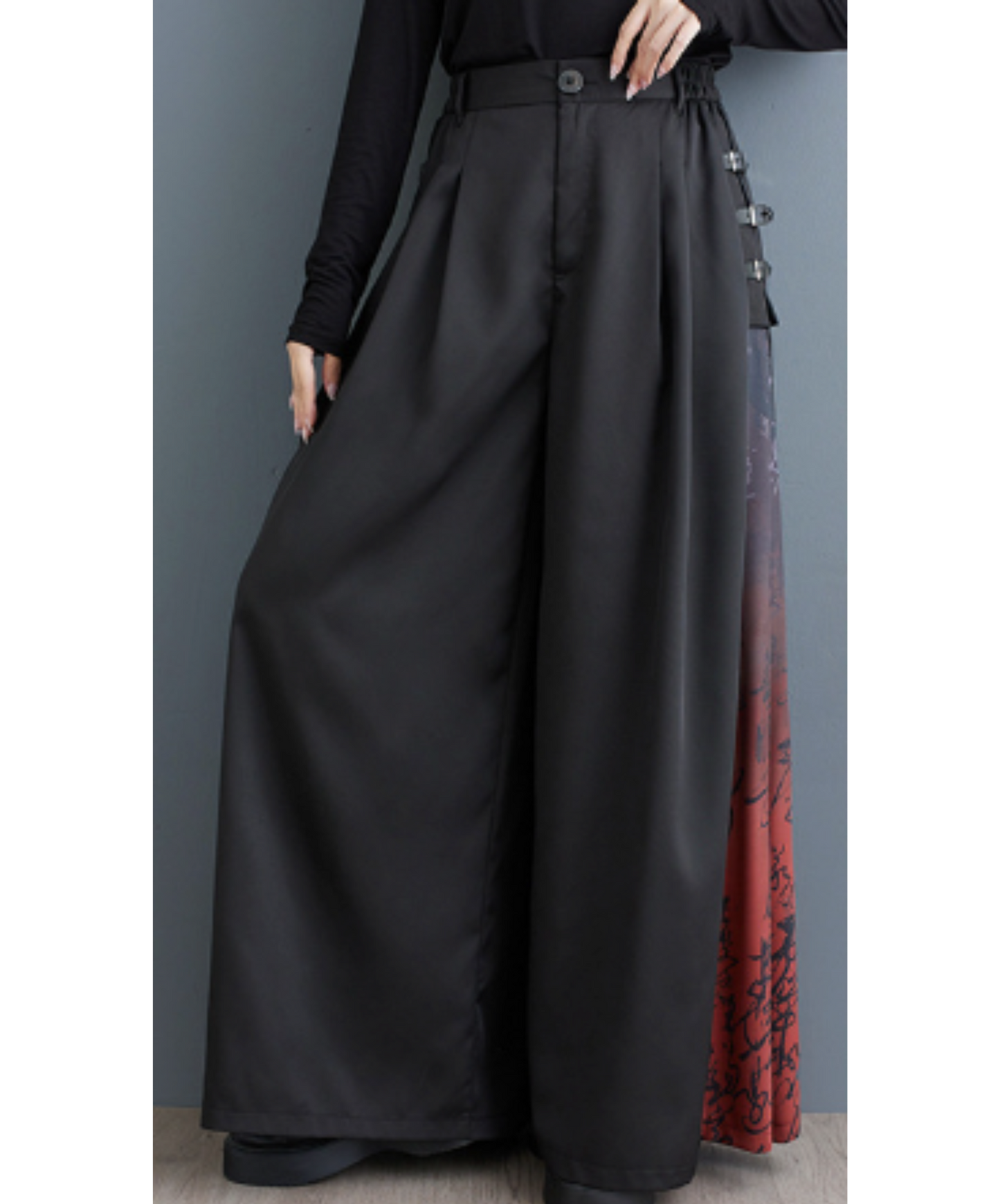 color print side parts hakama pants EN2001