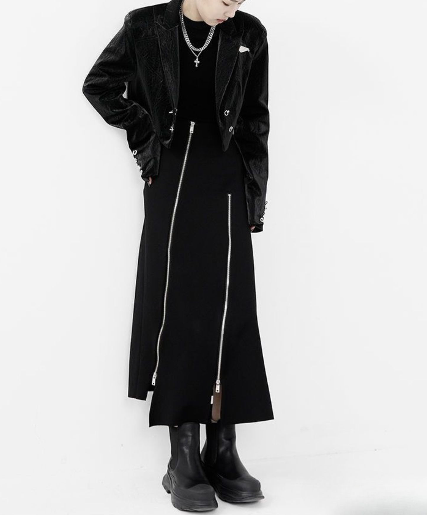 high waist irregular cutting skirt EN2372