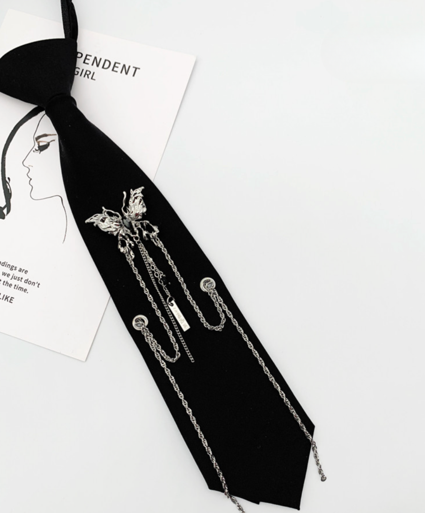 dark butterfly shorts necktie EN2677