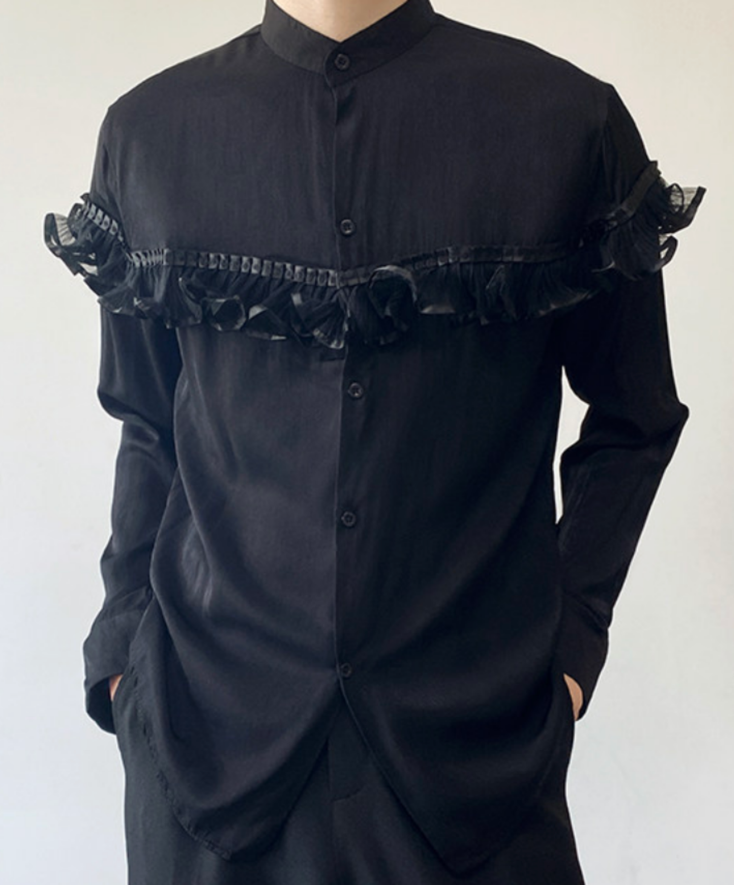 royal style lace trim shirt EN2671