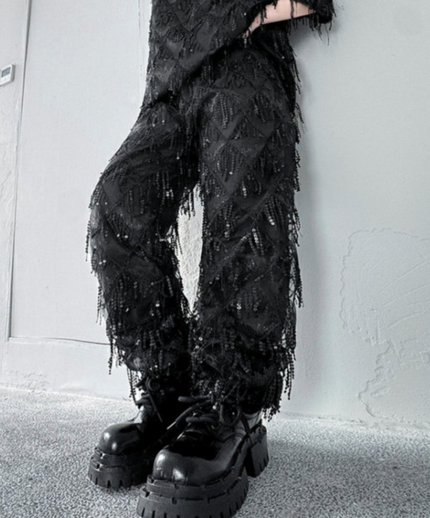 sequin tassel diamond wide pants EN2654