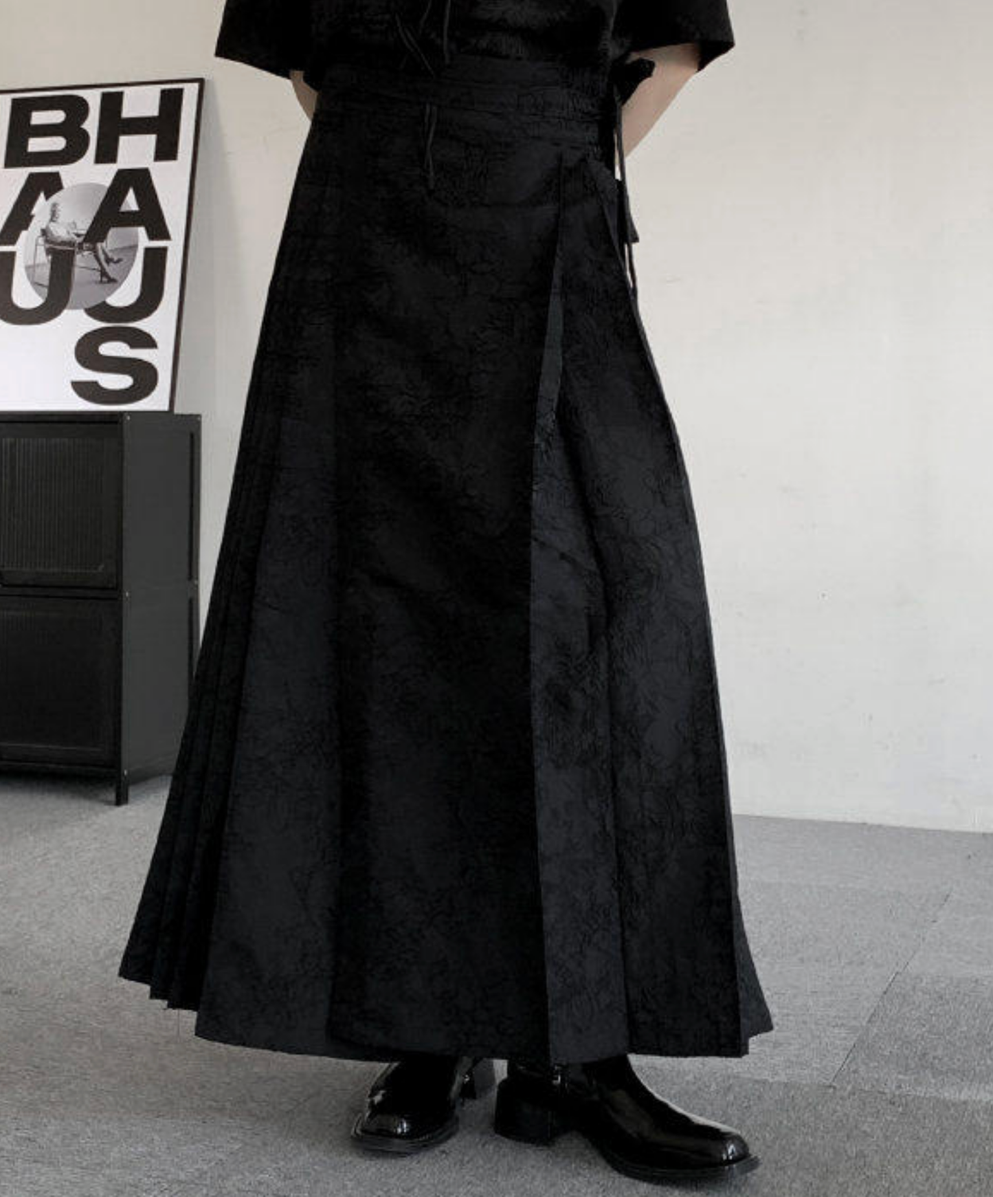 jacquard pleated loose fit skirt EN2705