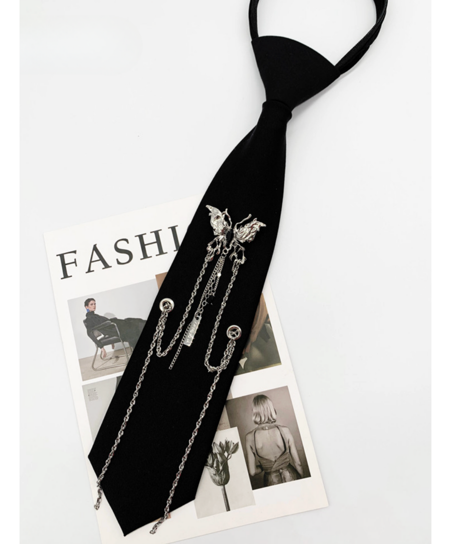 dark butterfly shorts necktie EN2677