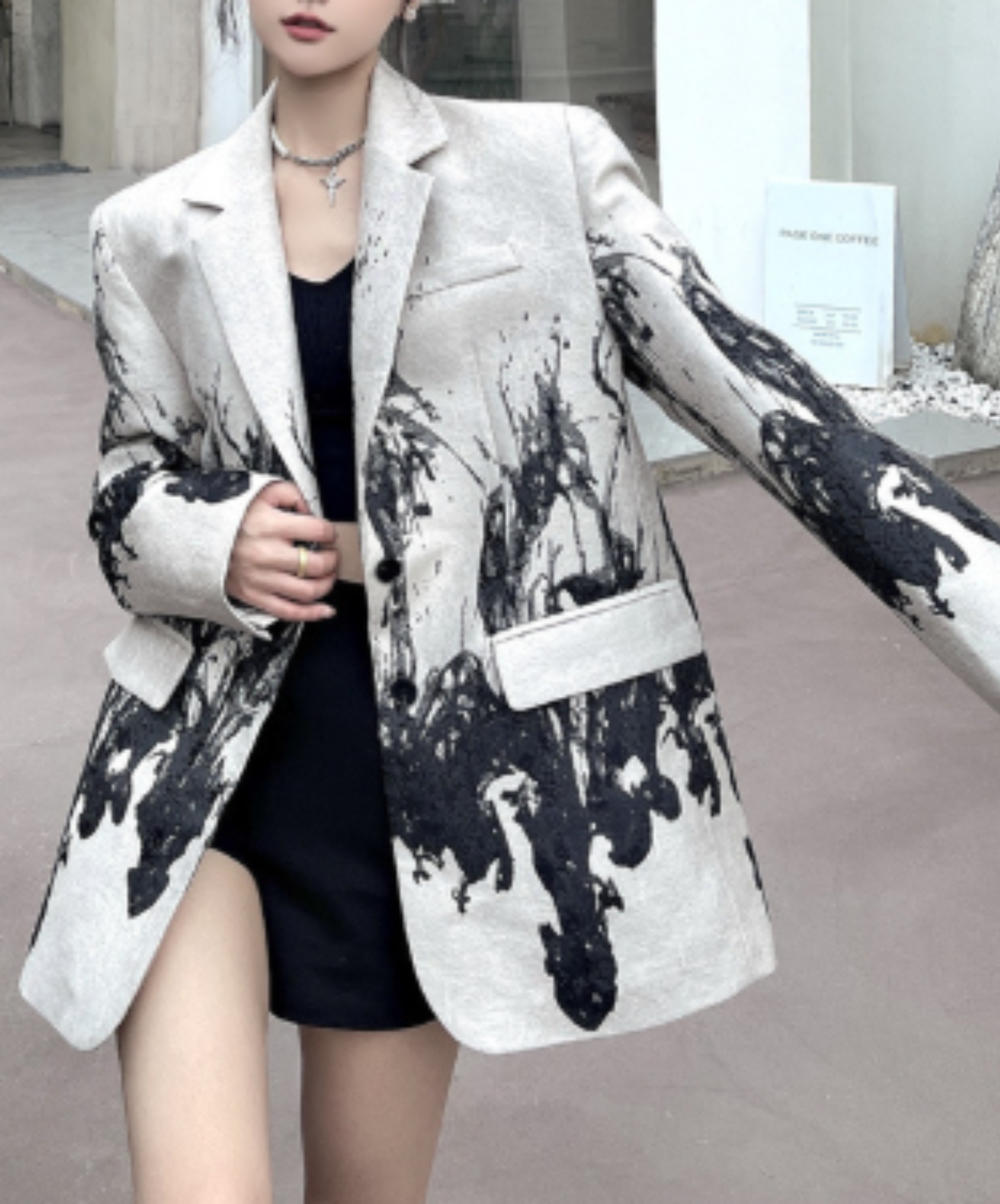 ink painting pattern hard jacket EN3091