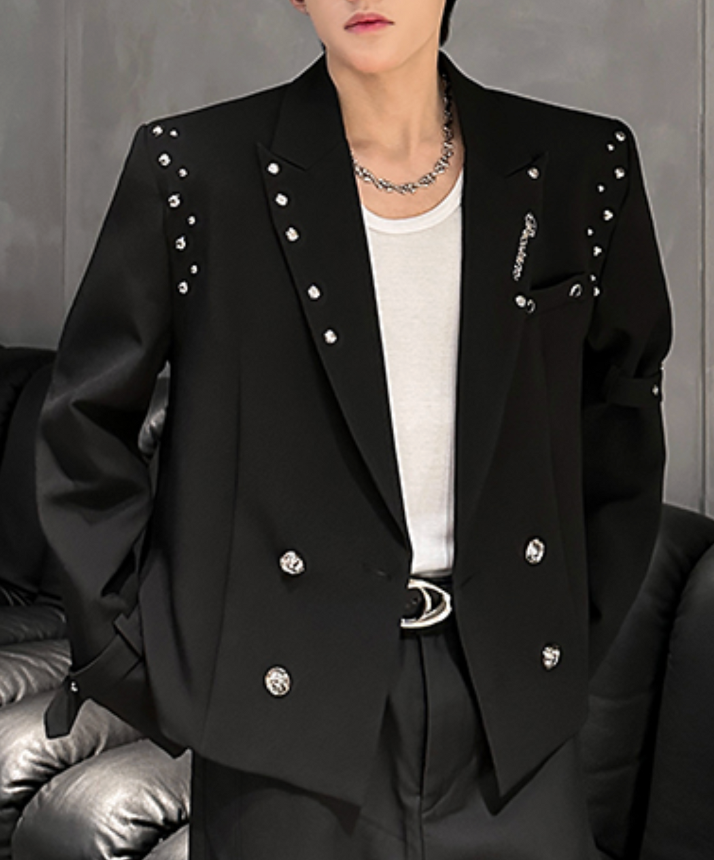 metal rivet decoration jacket EN2490