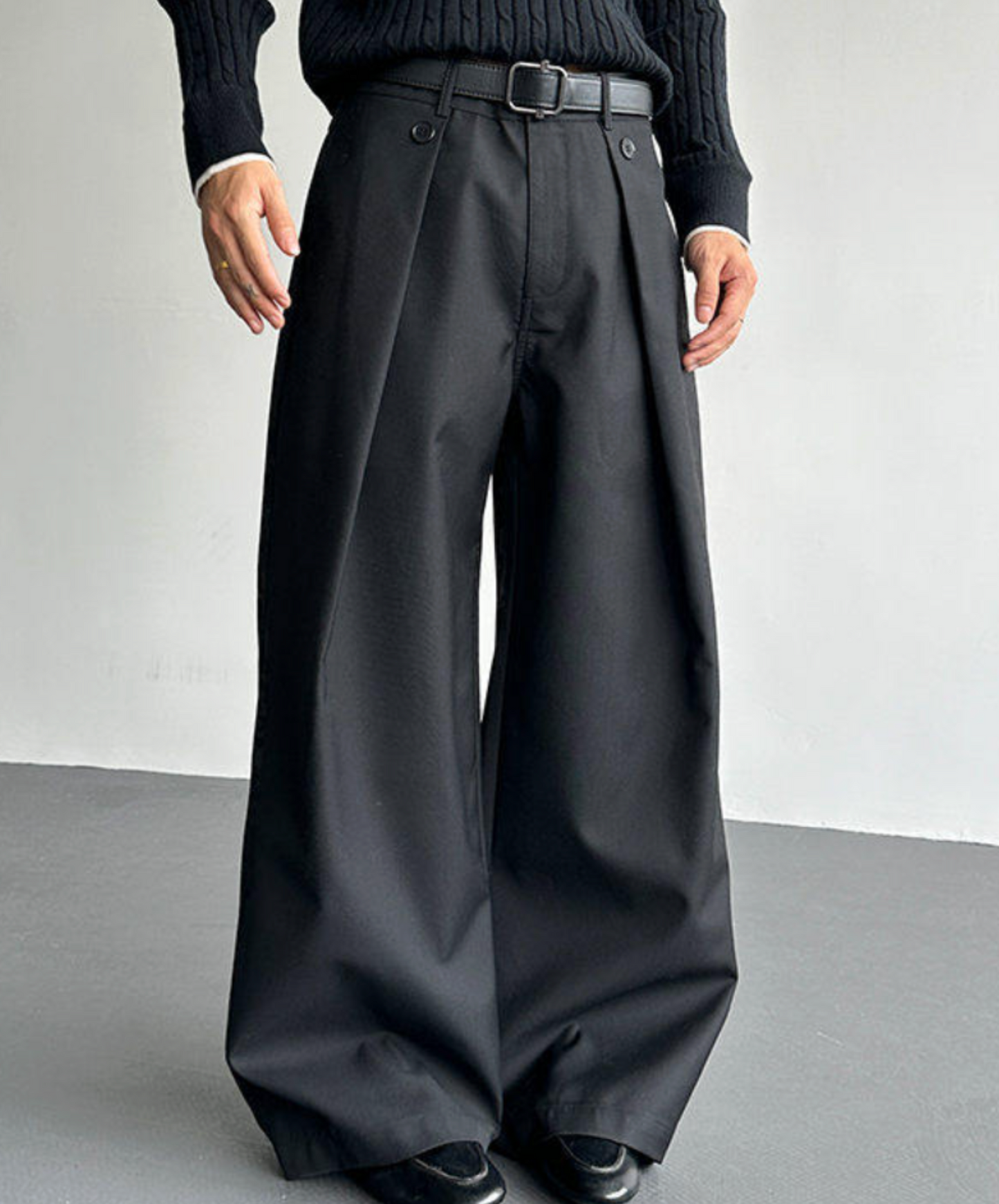 a-line draped cut wide pants EN2649