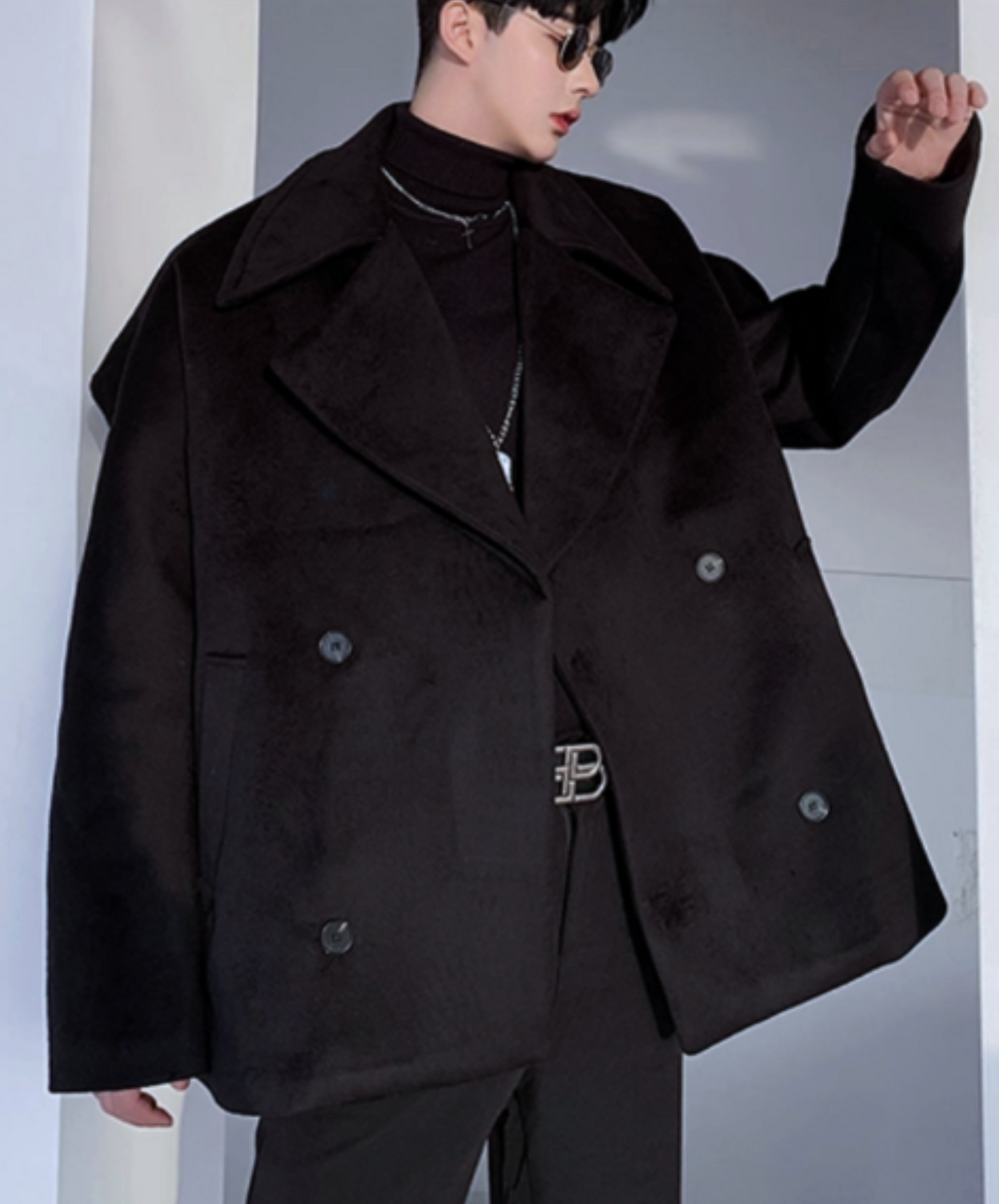 dark double-breasted with lapels jacket EN2528