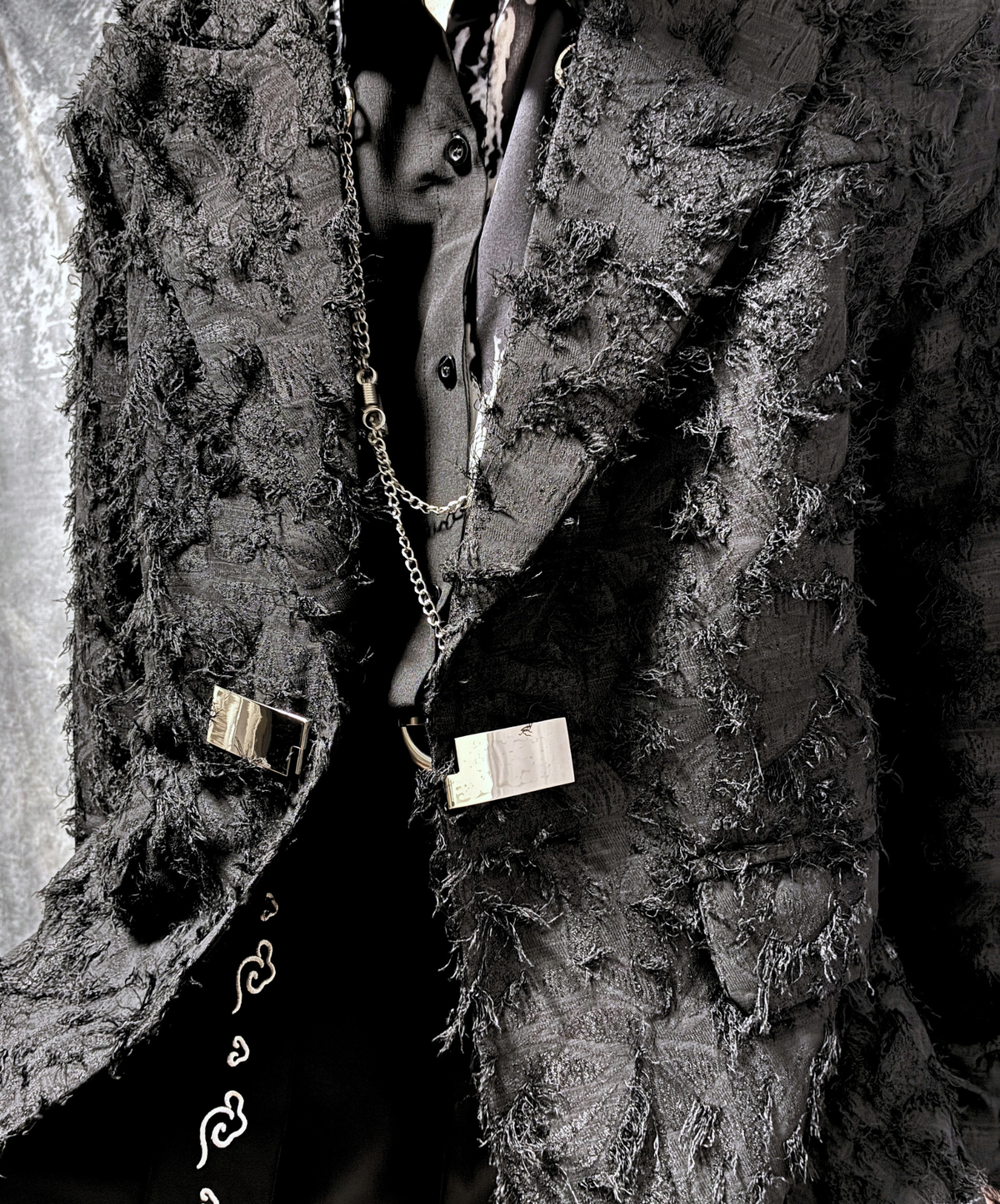 3d fringe metal buckle jacket EN3168