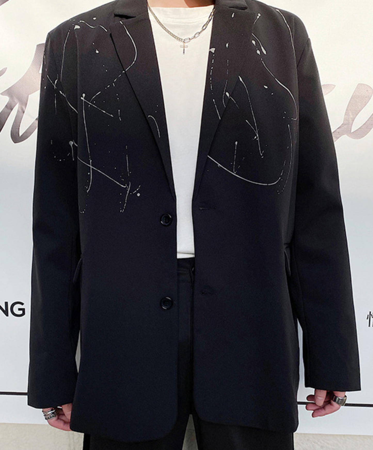 Irregular doodle design jacket EN2405