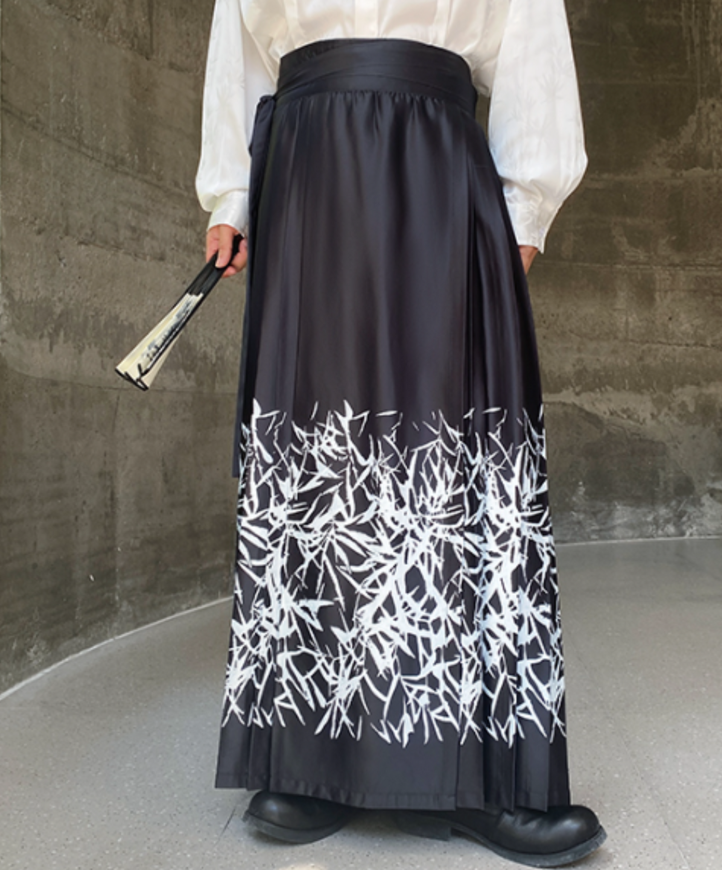chinese style pleated long skirt EN1193