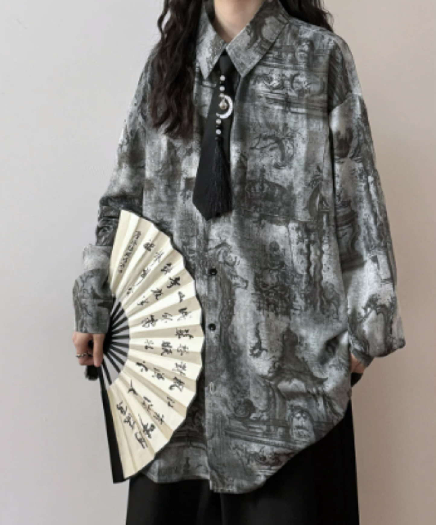 【style108】dark mode outfit set EN3137（gilet + shirt + pants set）